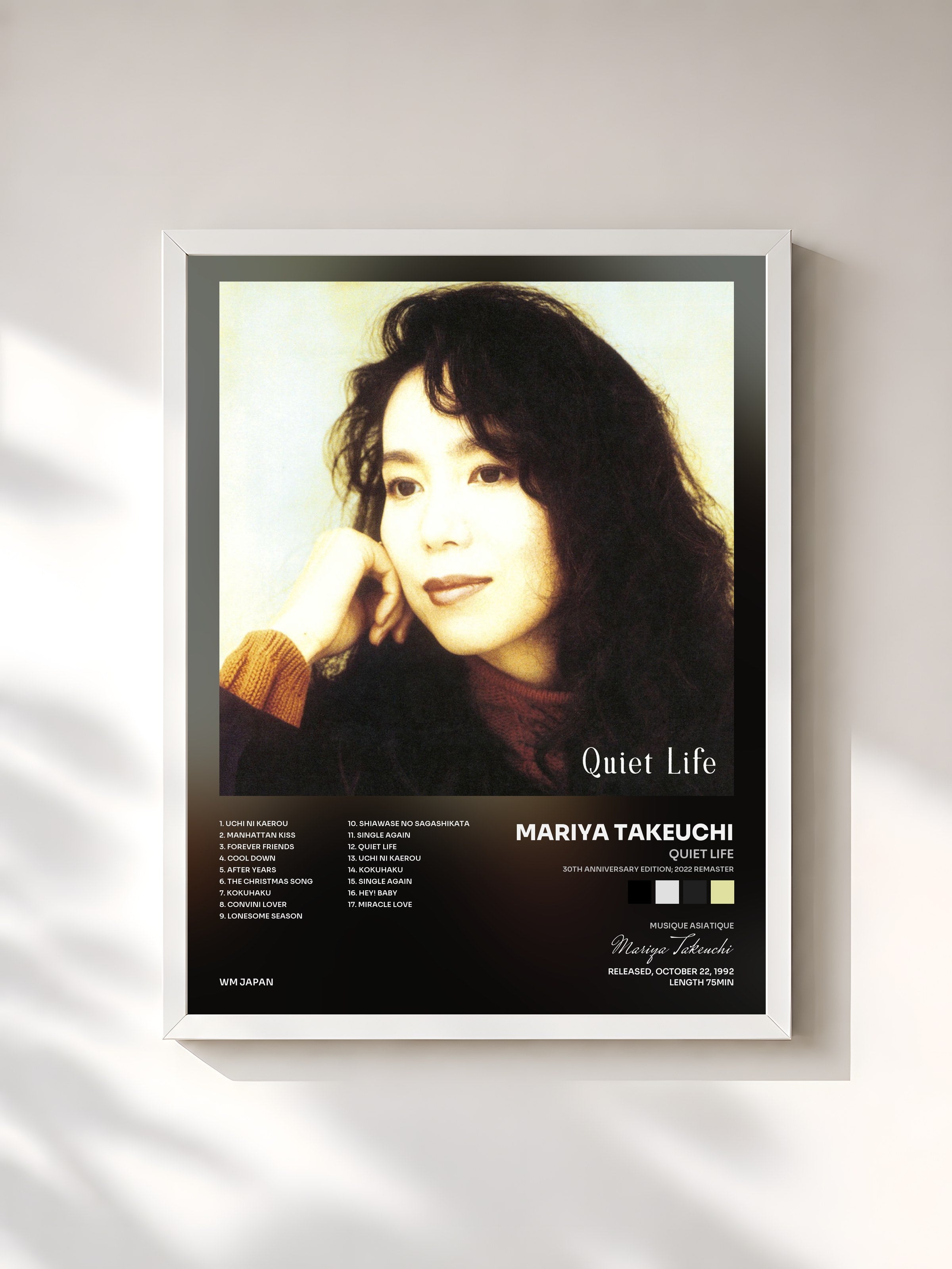#blanc Tableau de l'album Quiet Life (30th Anniversary Edition; 2022 Remaster) de Mariya Takeuchi, cadre blanc, imprimé et encadré en France