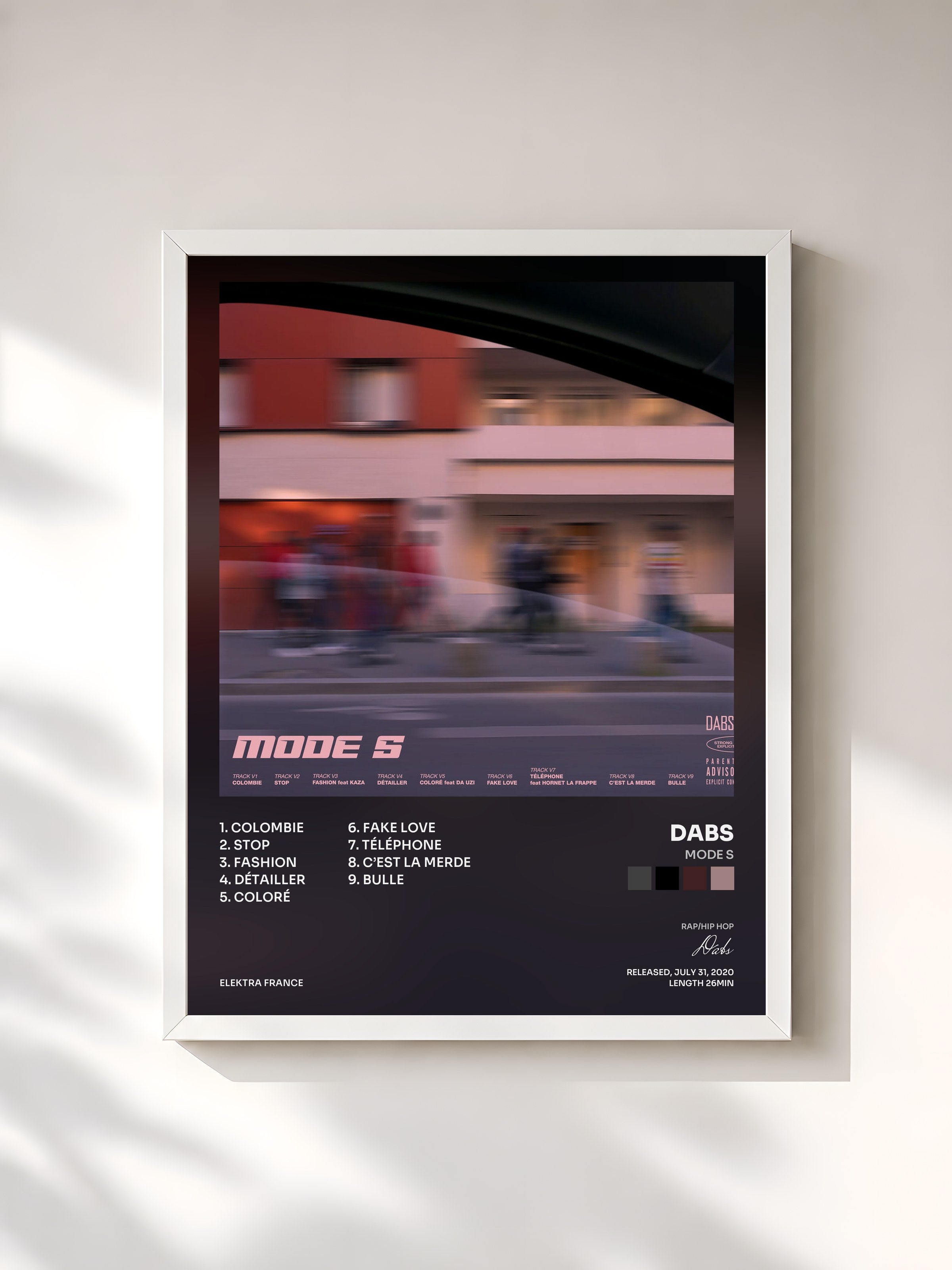 #blanc Tableau de l'album Mode S de Dabs, cadre blanc, imprimé et encadré en France