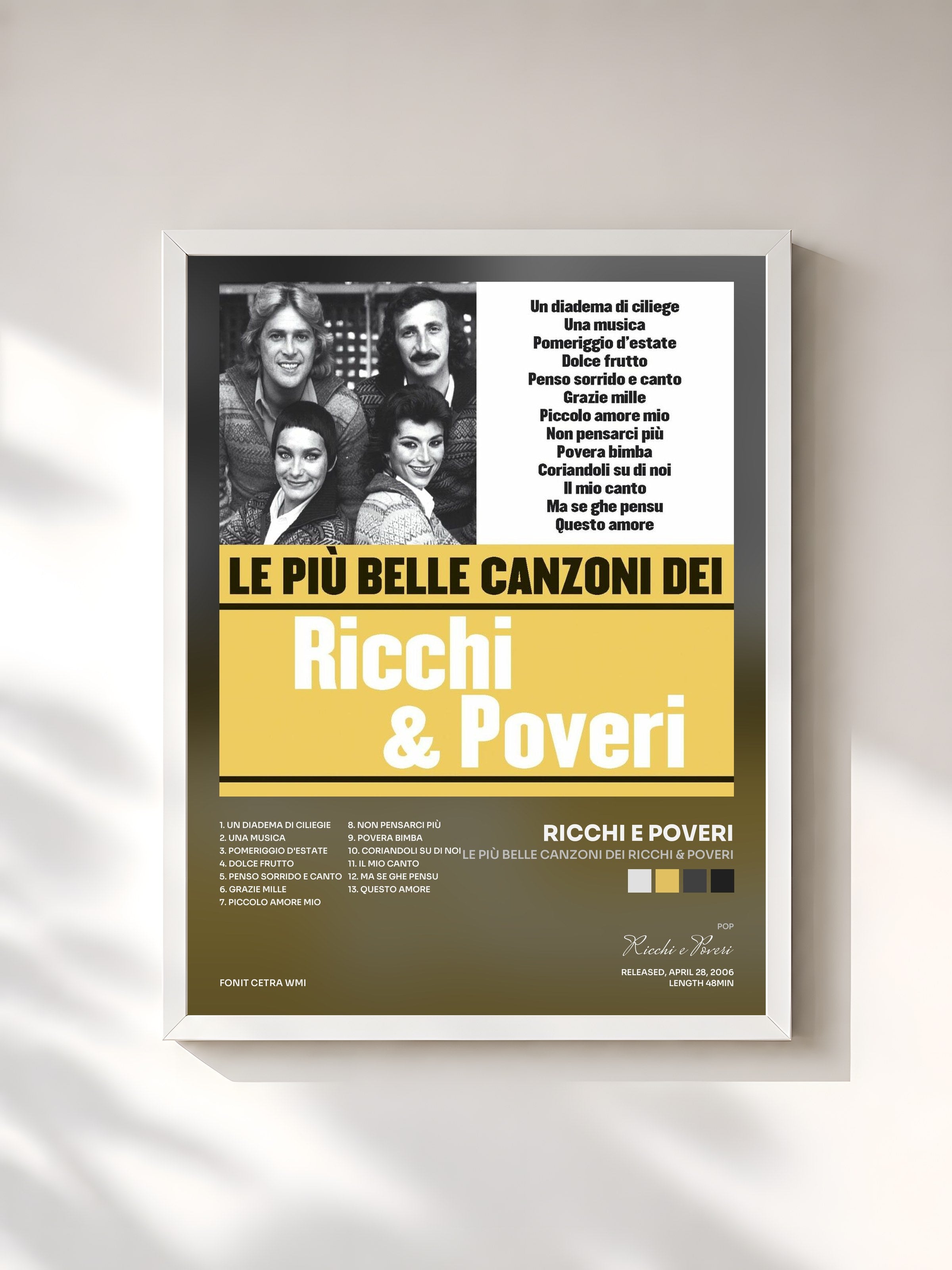 #blanc Tableau de l'album Le più belle canzoni dei Ricchi & Poveri de Ricchi e Poveri, cadre blanc, imprimé et encadré en France