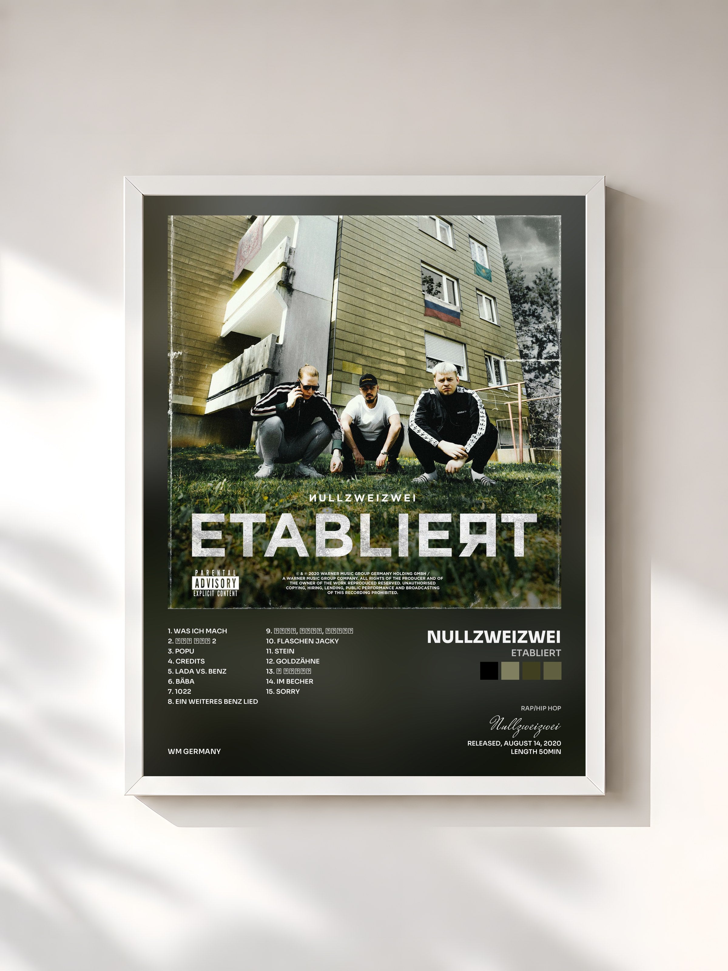 #blanc Tableau de l'album Etabliert de Nullzweizwei, cadre blanc, imprimé et encadré en France