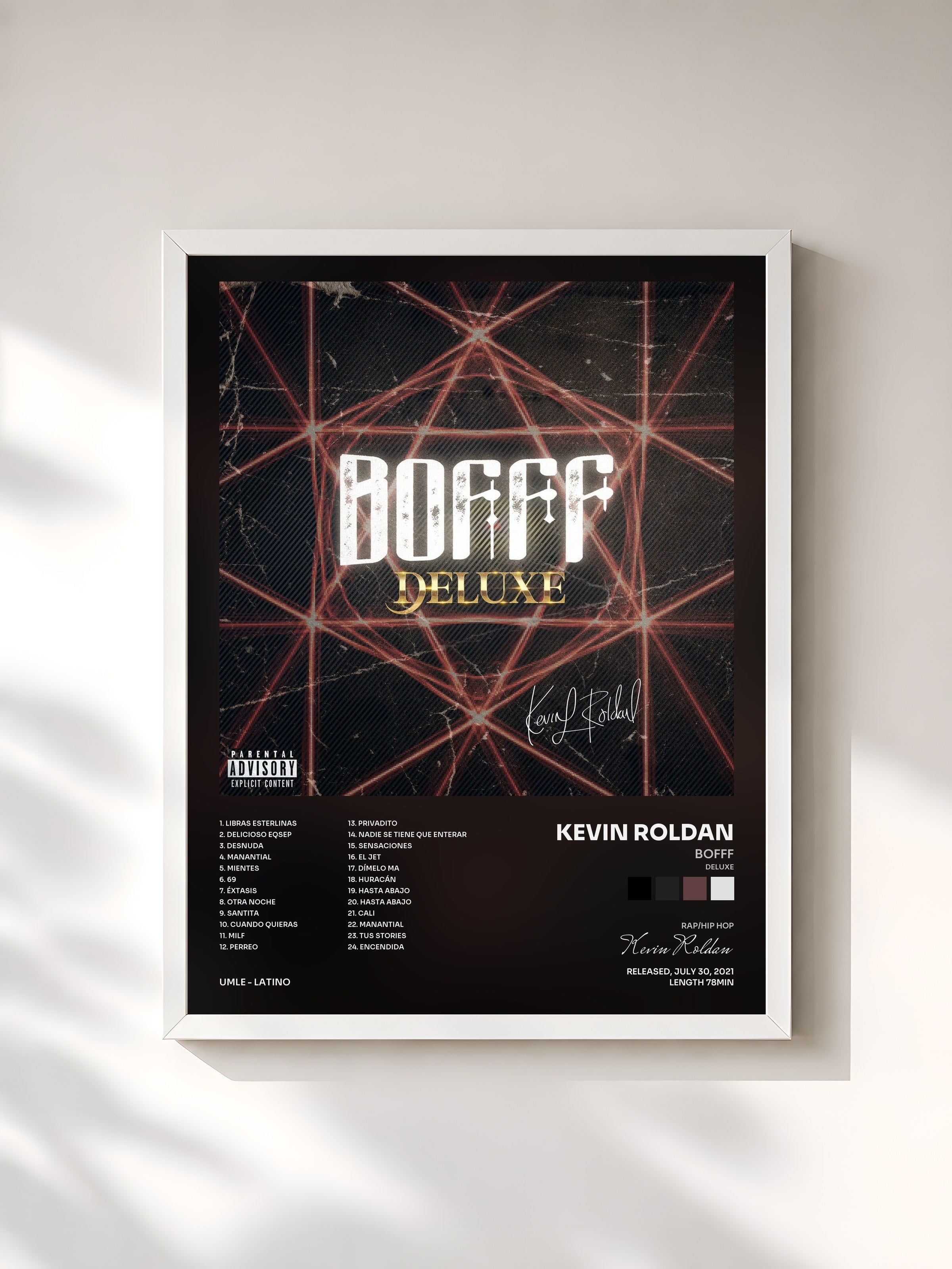 #blanc Tableau de l'album Bofff (Deluxe) de Kevin Roldan, cadre blanc, imprimé et encadré en France