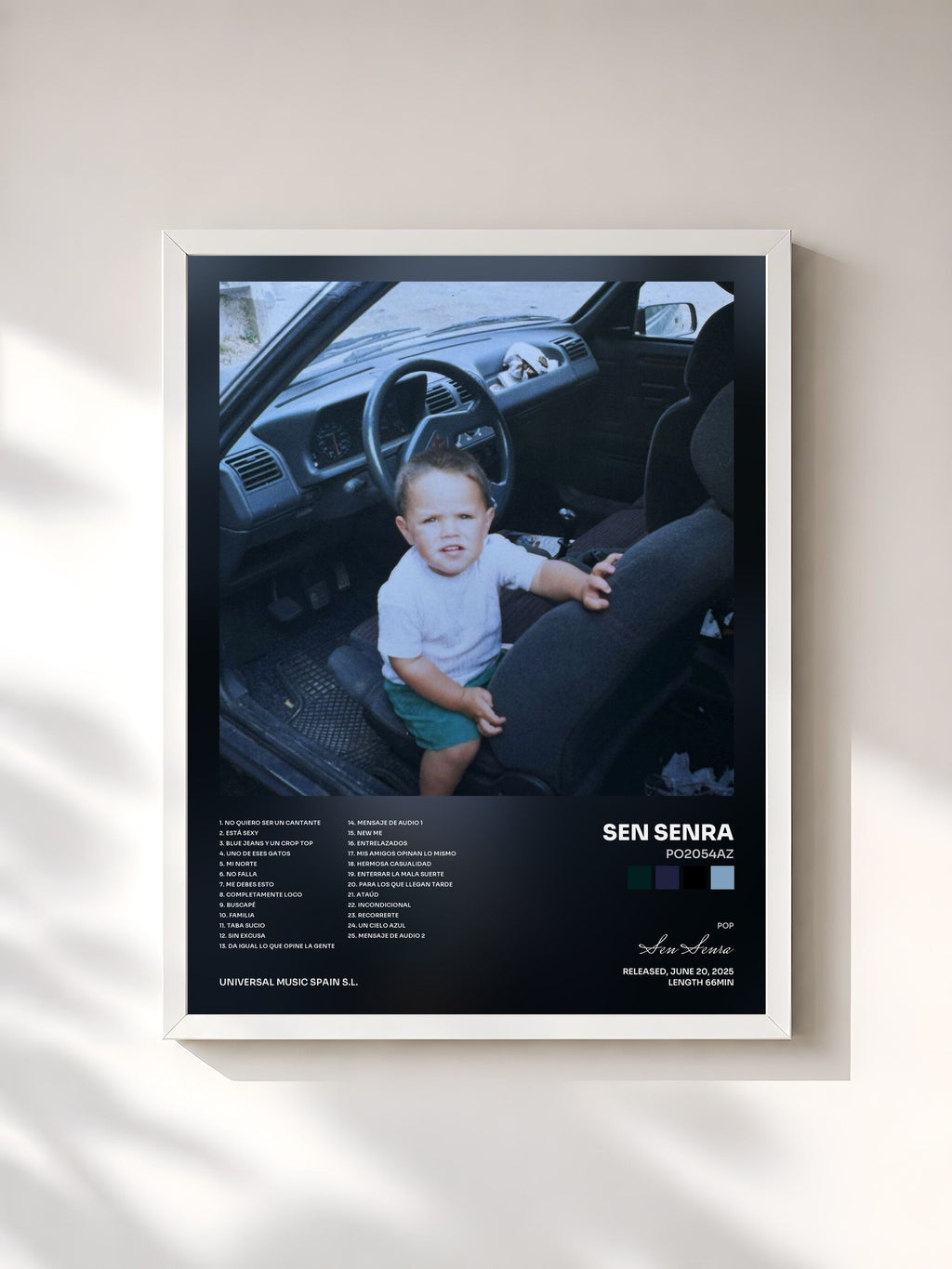 #blanc PO2054AZ by Sen Senra as a framed art print, white frame, printed and framed in France