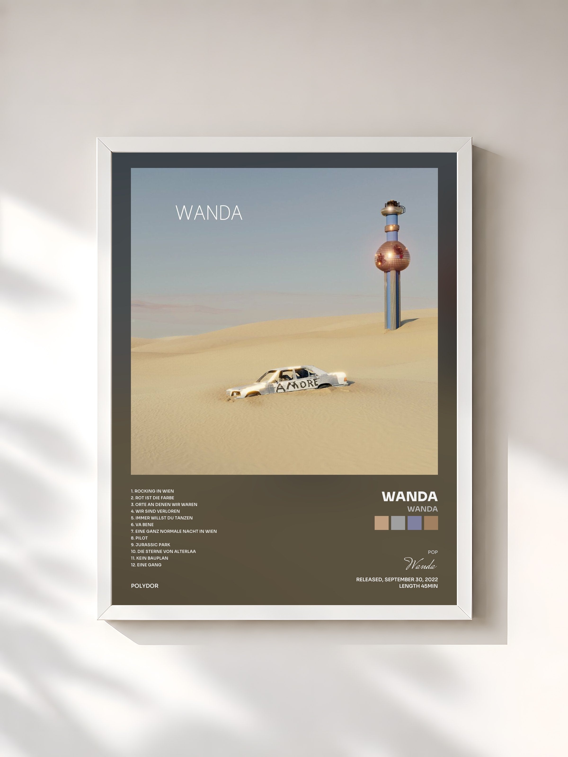 #blanc Tableau de l'album Wanda de Wanda, cadre blanc, imprimé et encadré en France