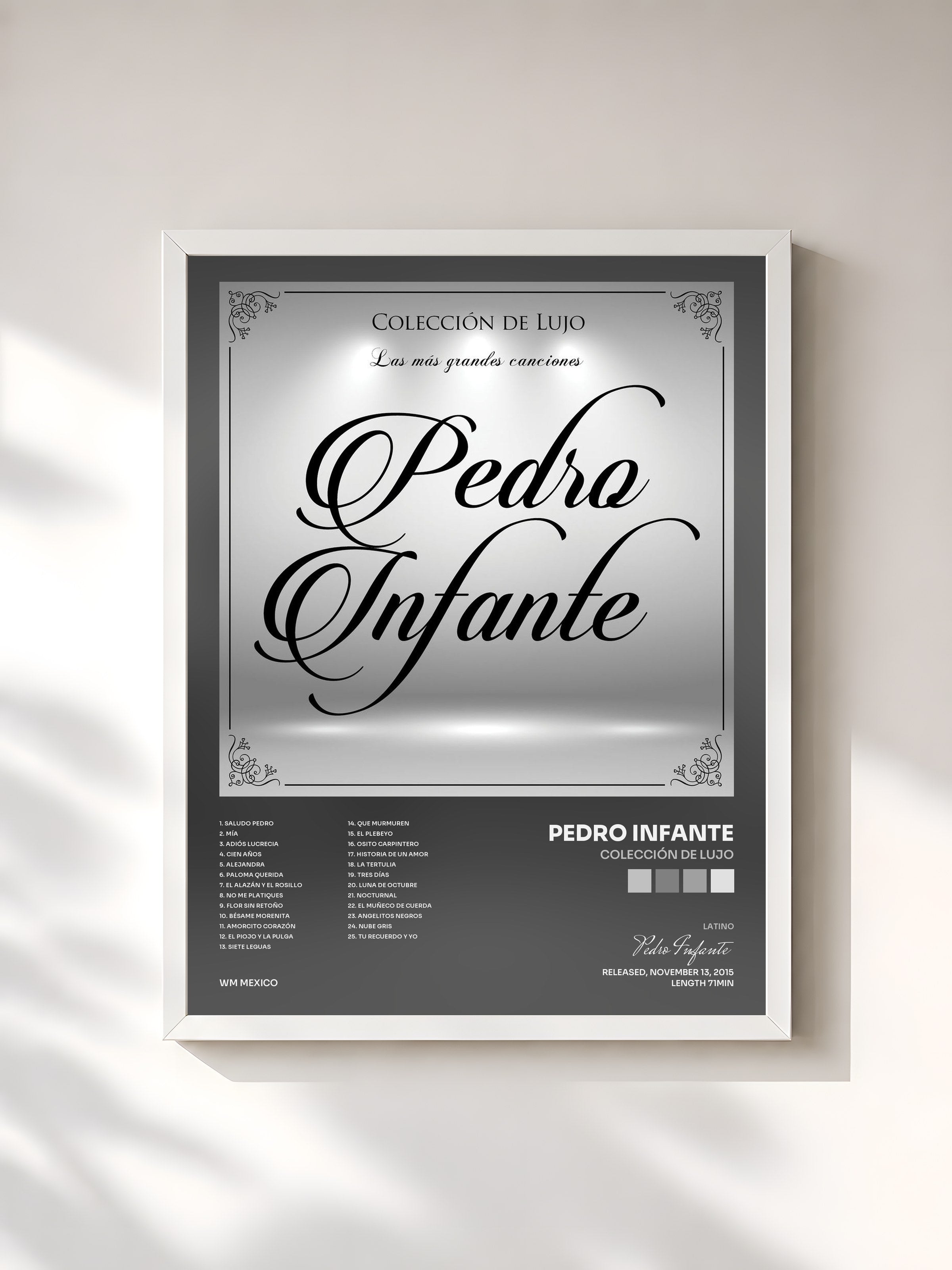 #blanc Tableau de l'album Colección de Lujo de Pedro Infante, cadre blanc, imprimé et encadré en France