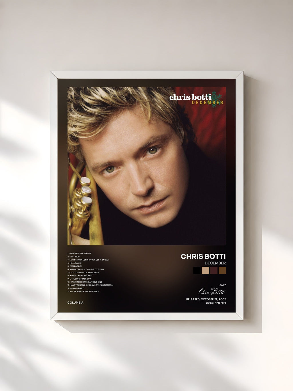 #blanc December von Chris Botti als gerahmter Kunstdruck, weißer Rahmen, gedruckt und gerahmt in Frankreich