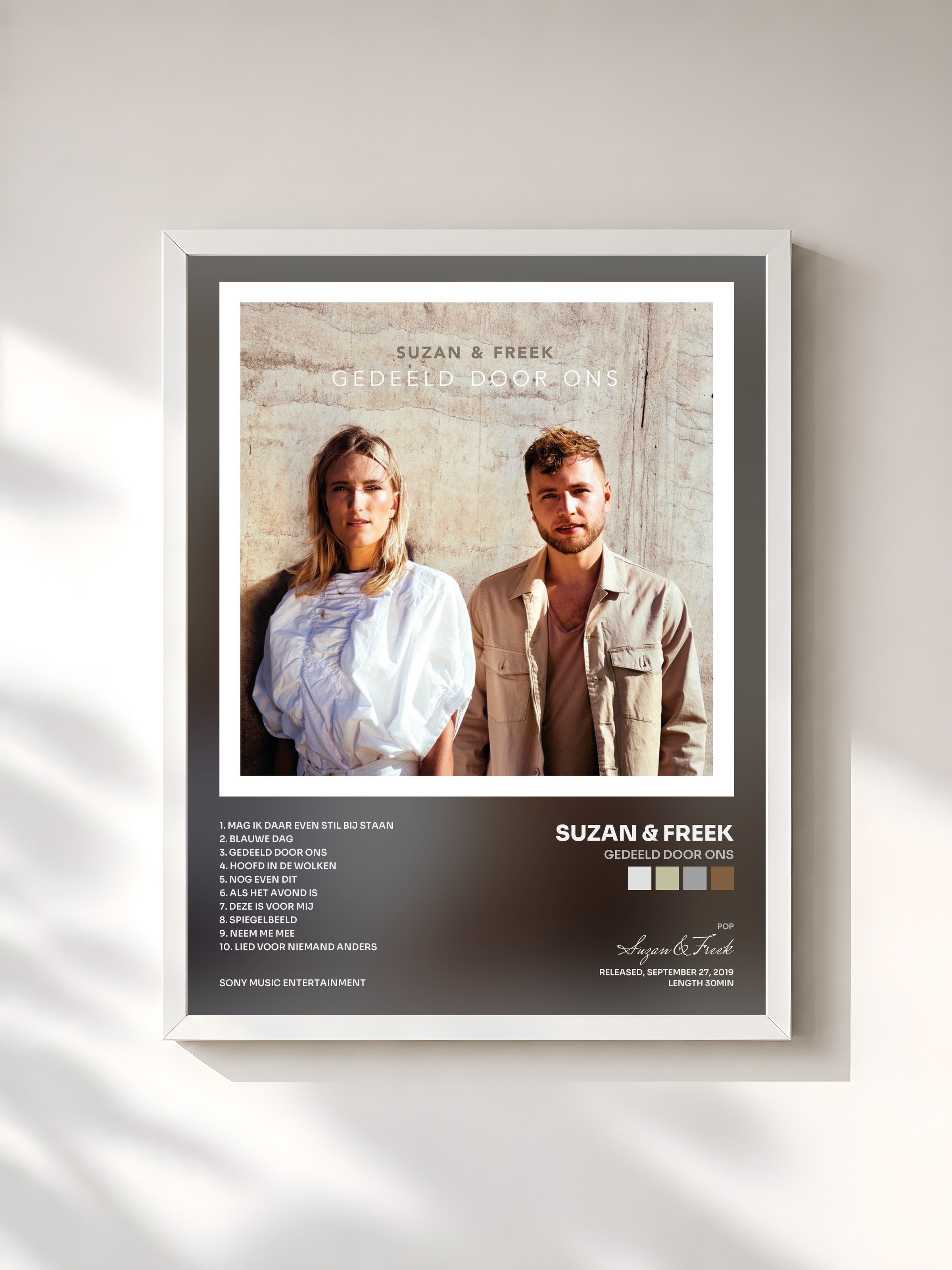 #blanc Tableau de l'album Gedeeld Door Ons de Suzan & Freek, cadre blanc, imprimé et encadré en France