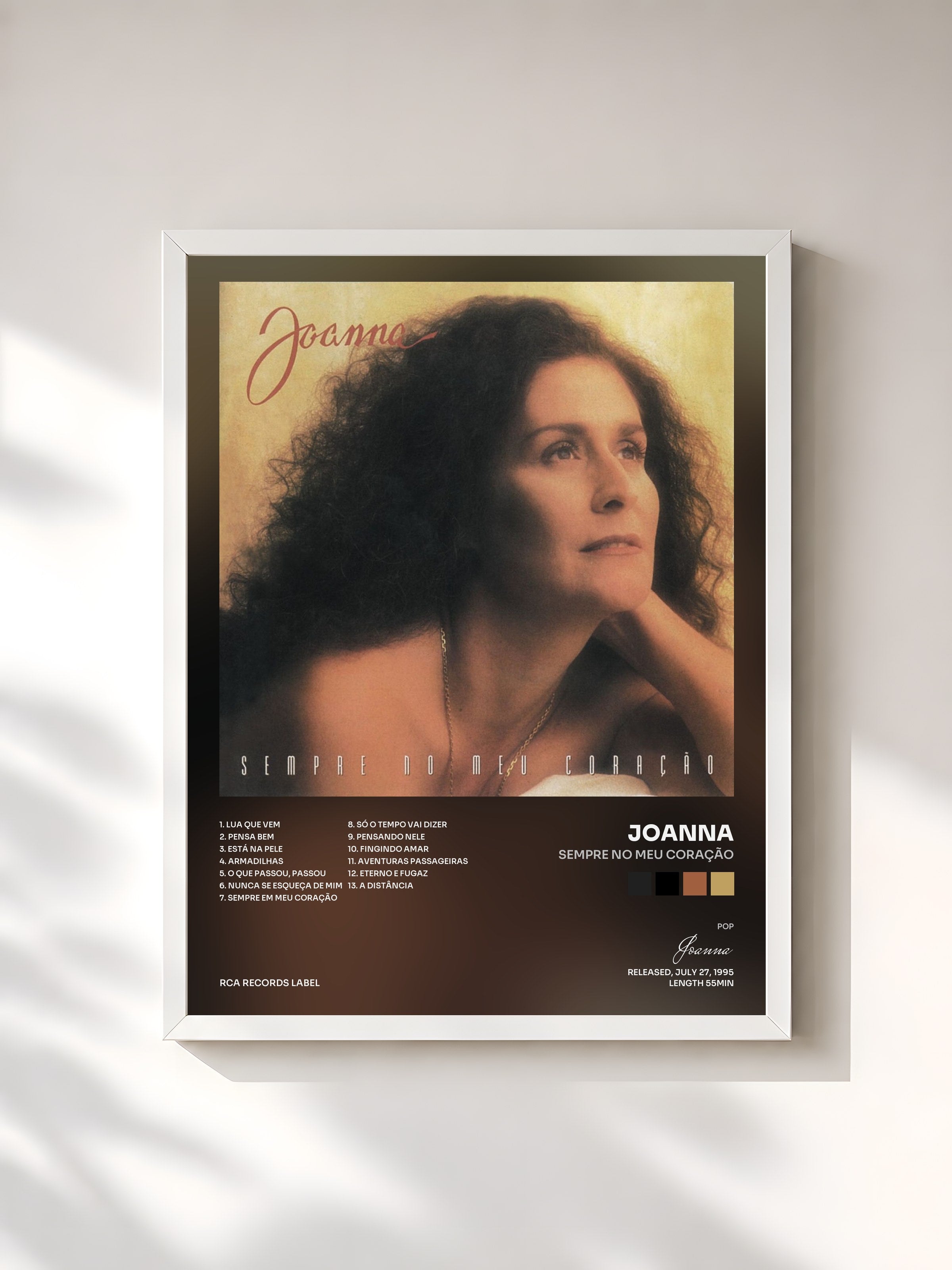 #blanc Tableau de l'album Sempre No Meu Coração de Joanna, cadre blanc, imprimé et encadré en France