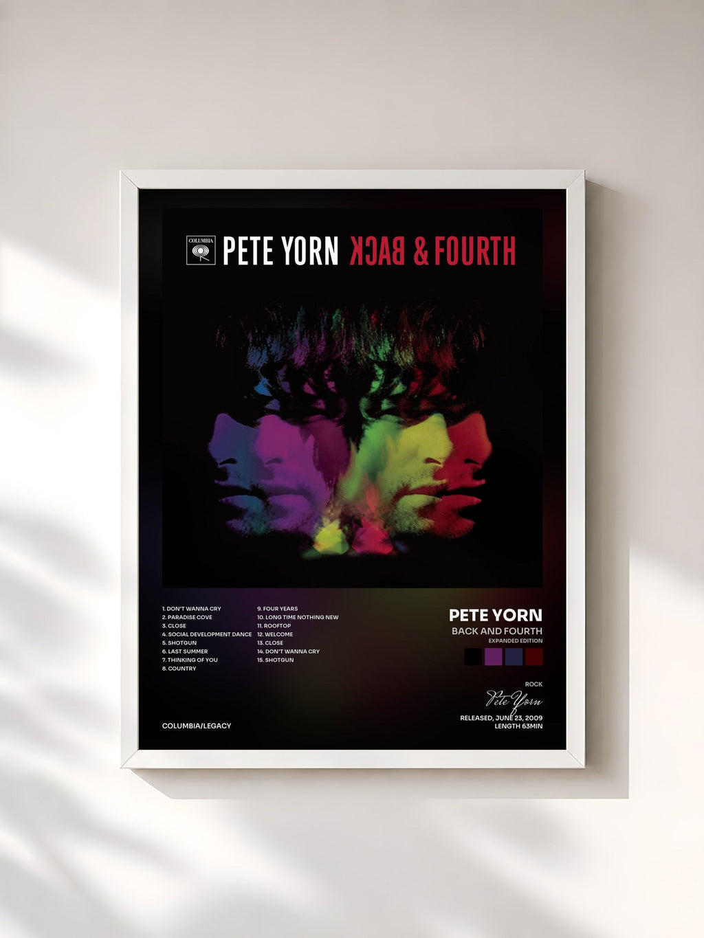 #blanc Back and Fourth (Expanded Edition) by Pete Yorn as a framed art print, white frame, printed and framed in France