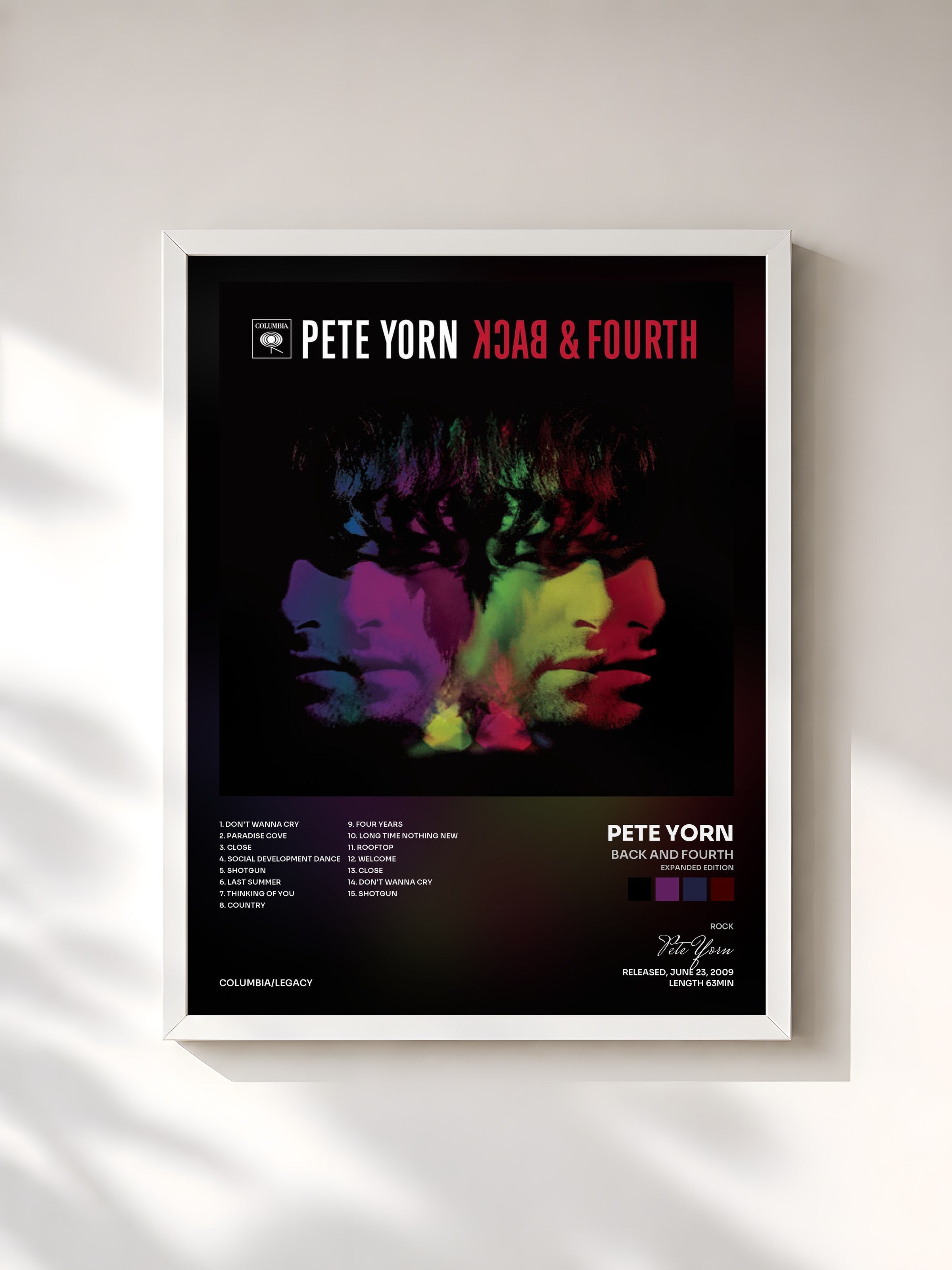 #blanc Tableau de l'album Back and Fourth (Expanded Edition) de Pete Yorn, cadre blanc, imprimé et encadré en France