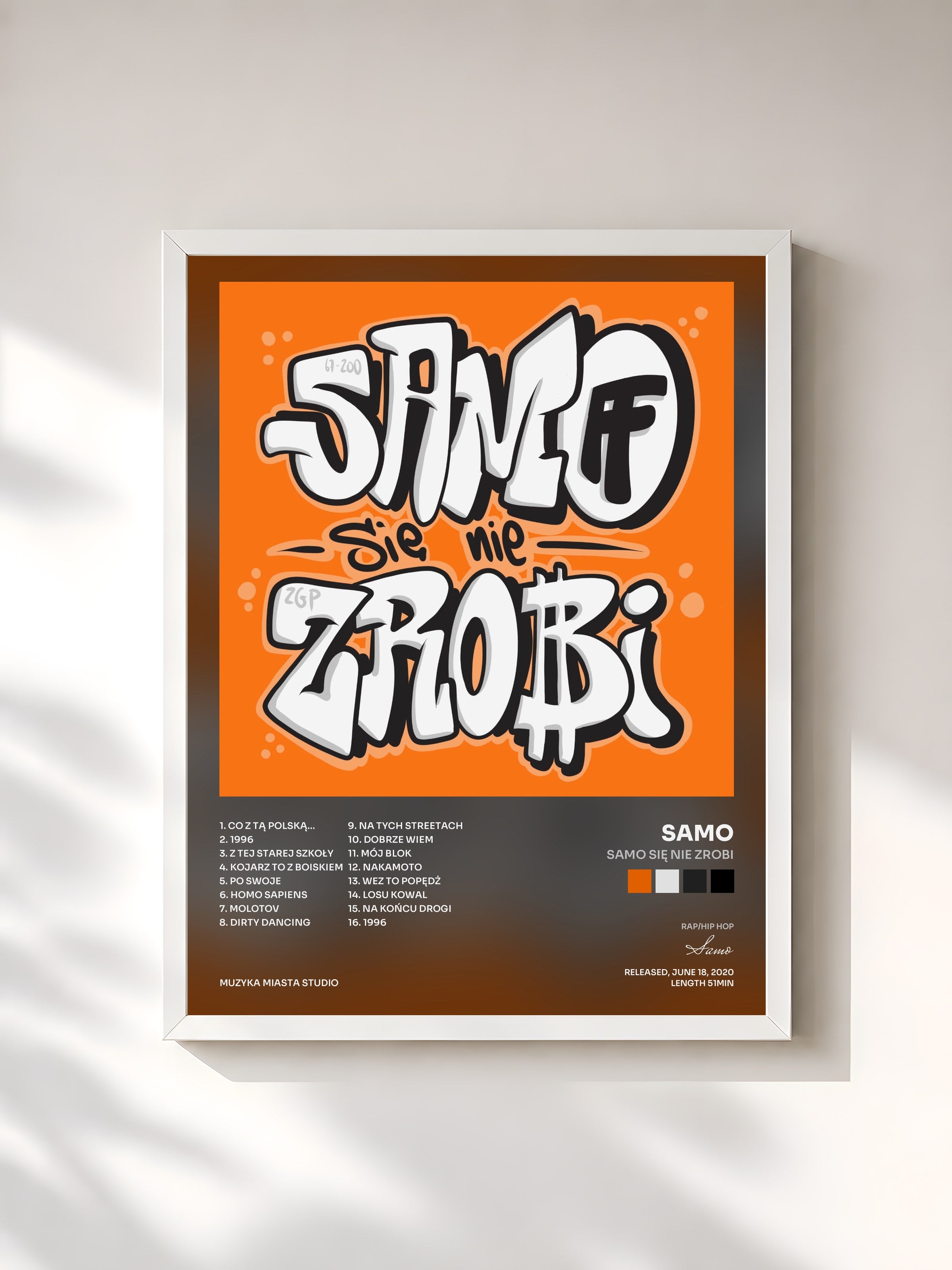 #blanc Tableau de l'album SAMO SIĘ NIE ZROBI de Samo, cadre blanc, imprimé et encadré en France