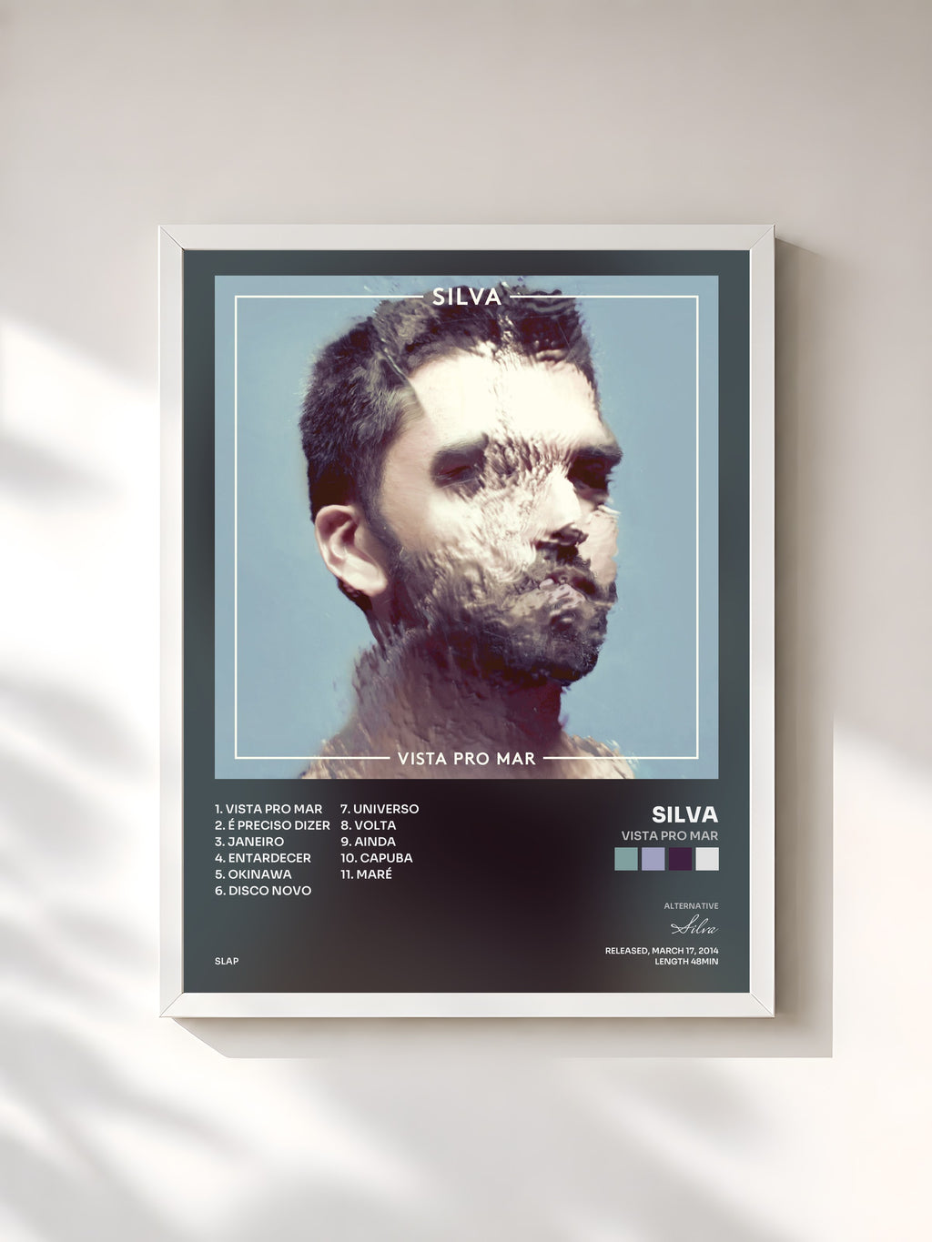 #blanc Vista Pro Mar by Silva as a framed art print, white frame, printed and framed in France
