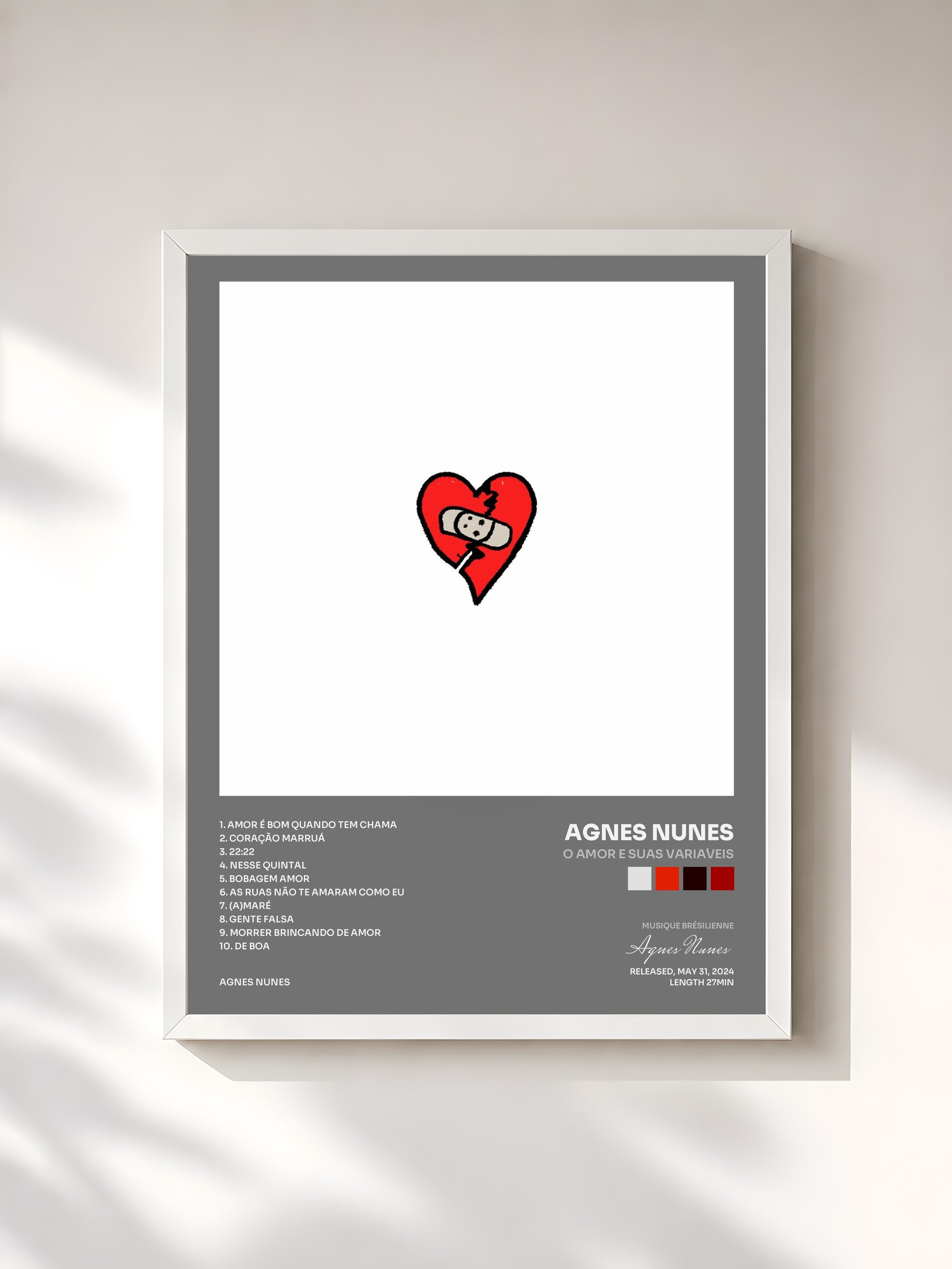 #blanc Tableau de l'album O Amor e Suas Variáveis de Agnes Nunes, cadre blanc, imprimé et encadré en France