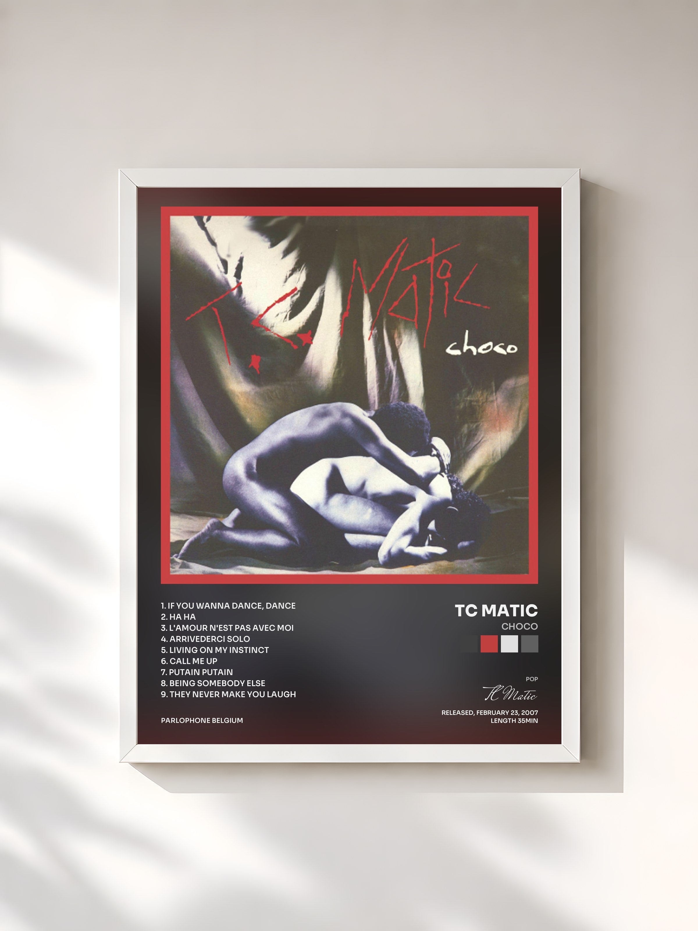 #blanc Tableau de l'album Choco de TC Matic, cadre blanc, imprimé et encadré en France