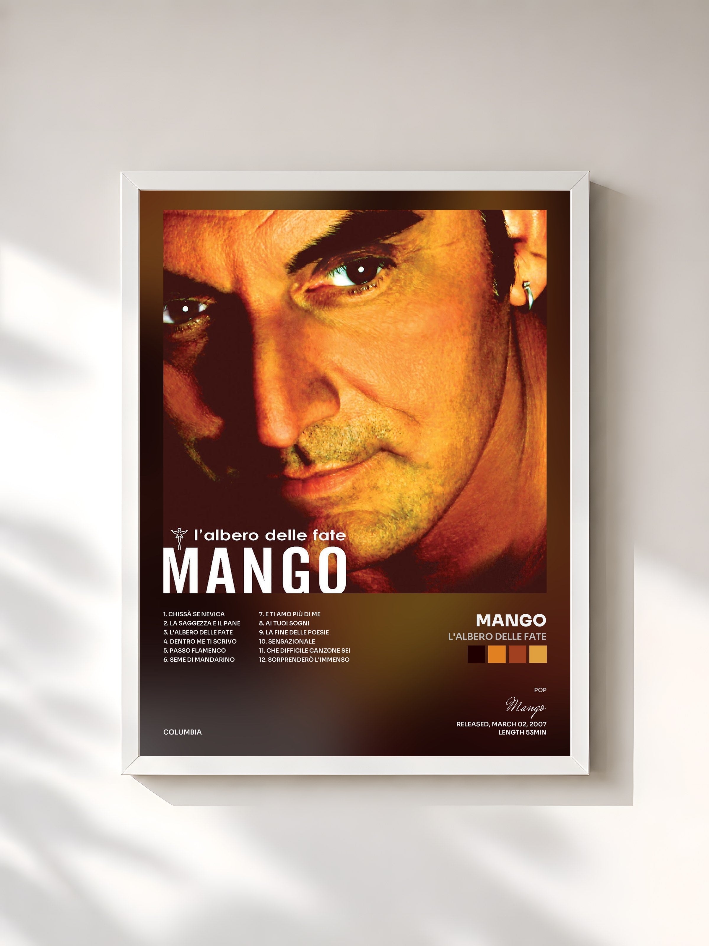 #blanc Tableau de l'album L'Albero delle fate de Mango, cadre blanc, imprimé et encadré en France