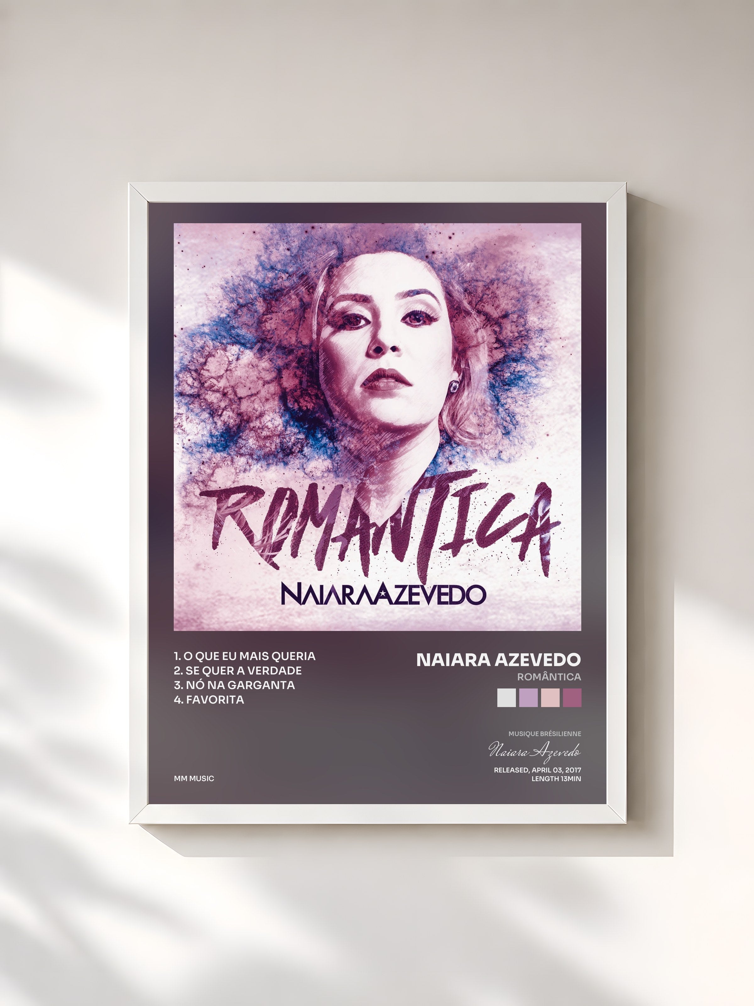 #blanc Tableau de l'album Romântica de Naiara Azevedo, cadre blanc, imprimé et encadré en France