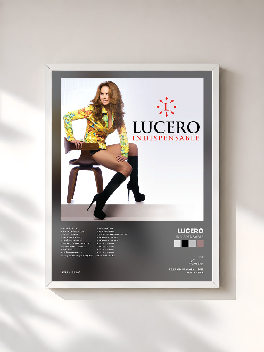 #blanc Indispensable by Lucero as a framed art print, white frame, printed and framed in France