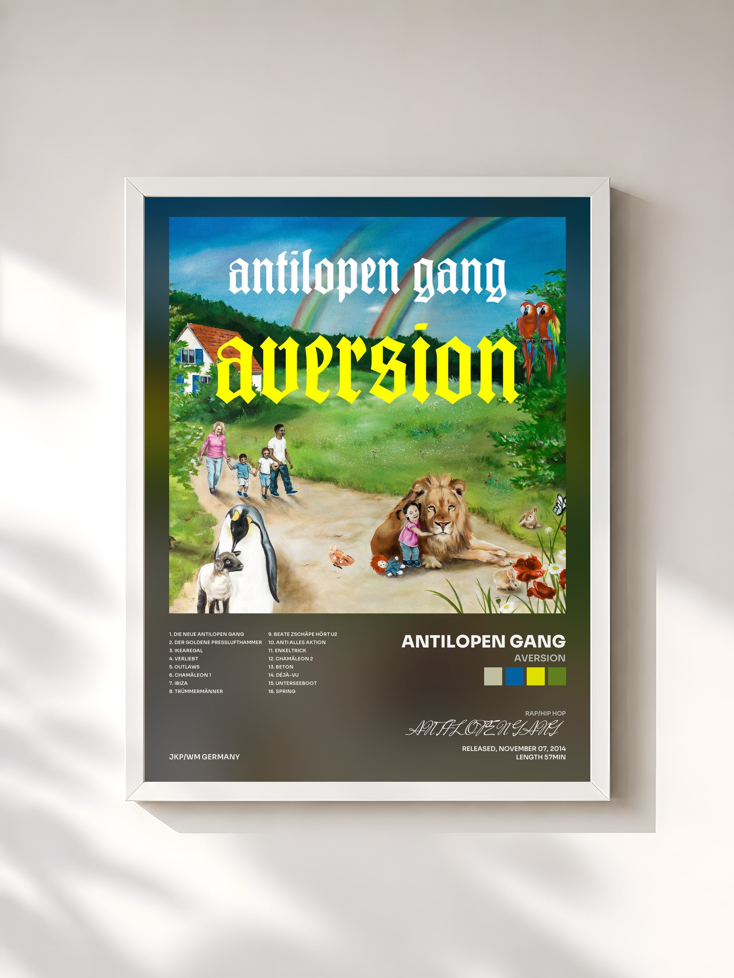 #blanc Tableau de l'album Aversion de ANTILOPEN GANG, cadre blanc, imprimé et encadré en France