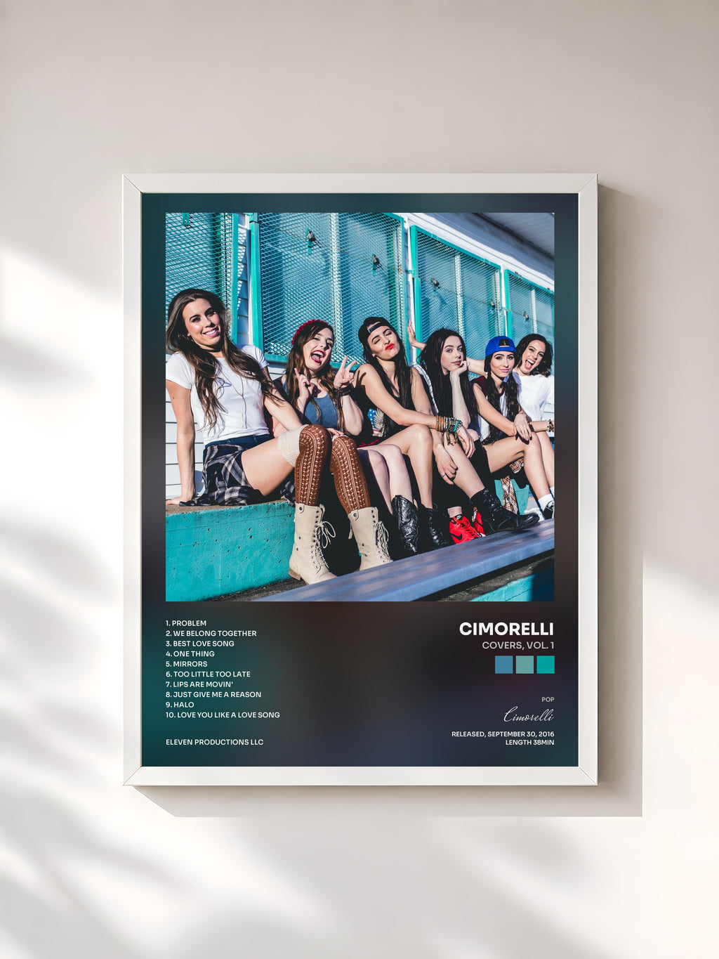 #blanc Tableau de l'album Covers, Vol. 1 de Cimorelli, cadre blanc, imprimé et encadré en France