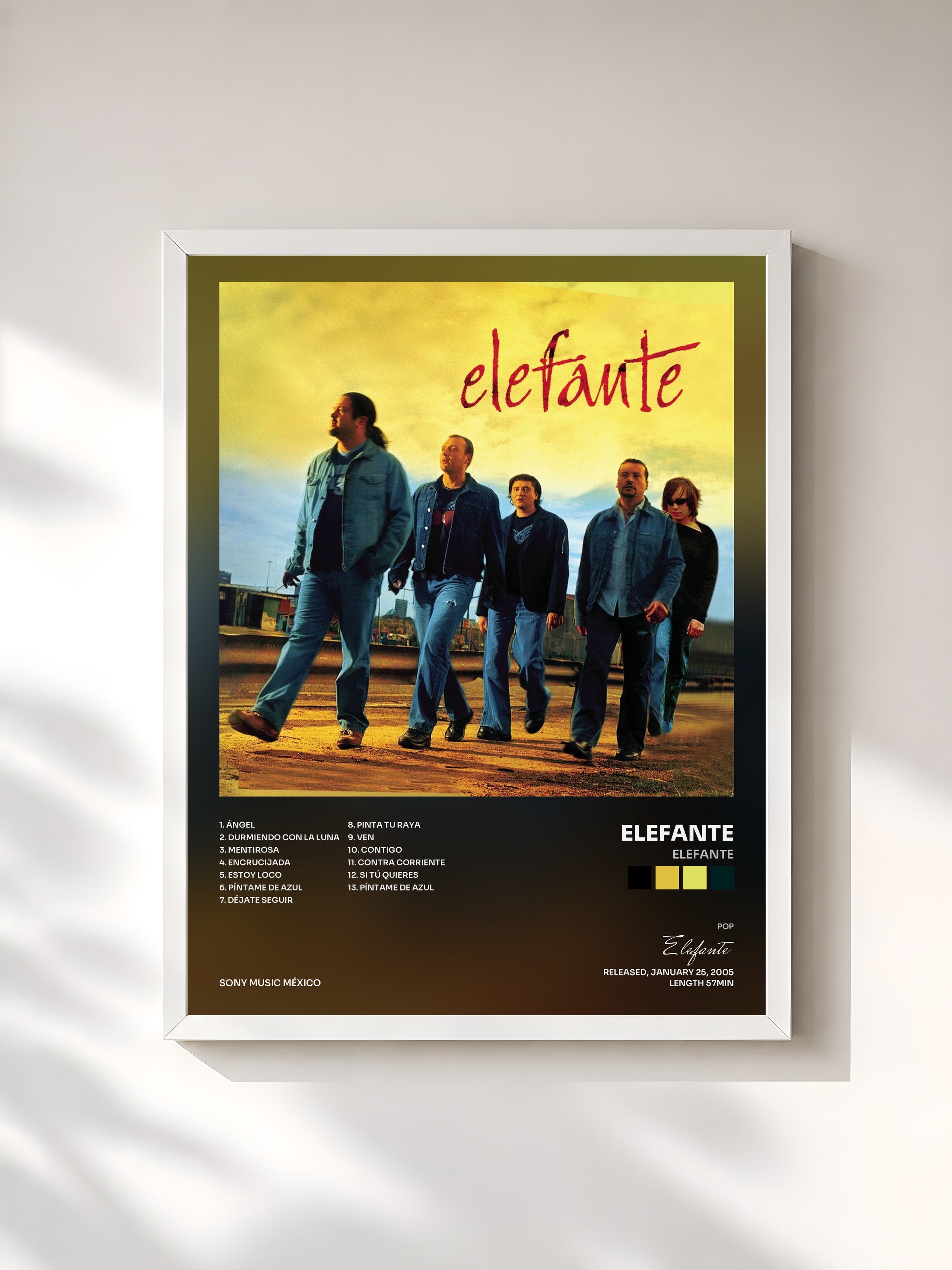 #blanc Tableau de l'album Elefante de Elefante, cadre blanc, imprimé et encadré en France