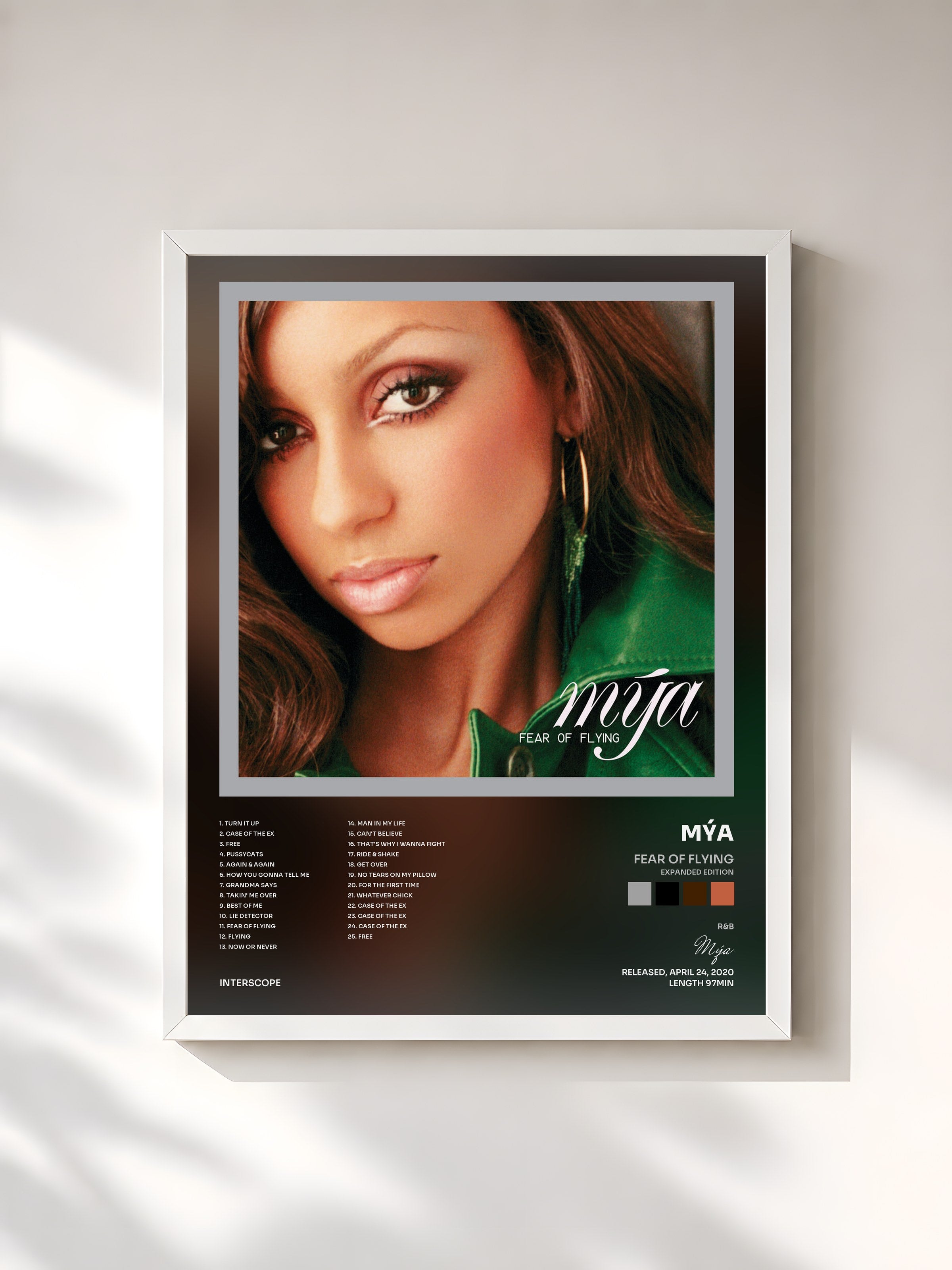 #blanc Tableau de l'album Fear Of Flying (Expanded Edition) de Mýa, cadre blanc, imprimé et encadré en France