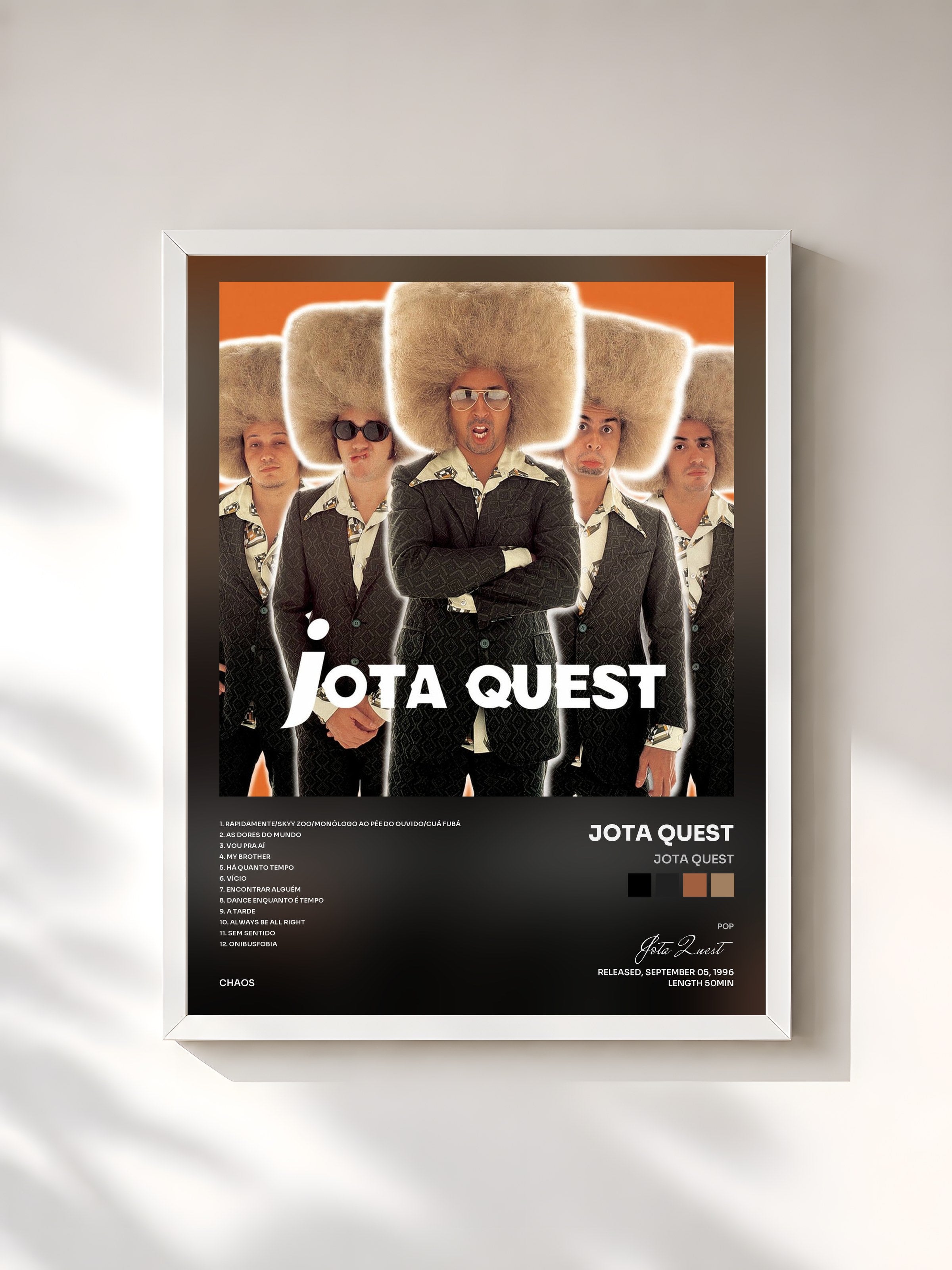 #blanc Tableau de l'album Jota Quest de Jota Quest, cadre blanc, imprimé et encadré en France