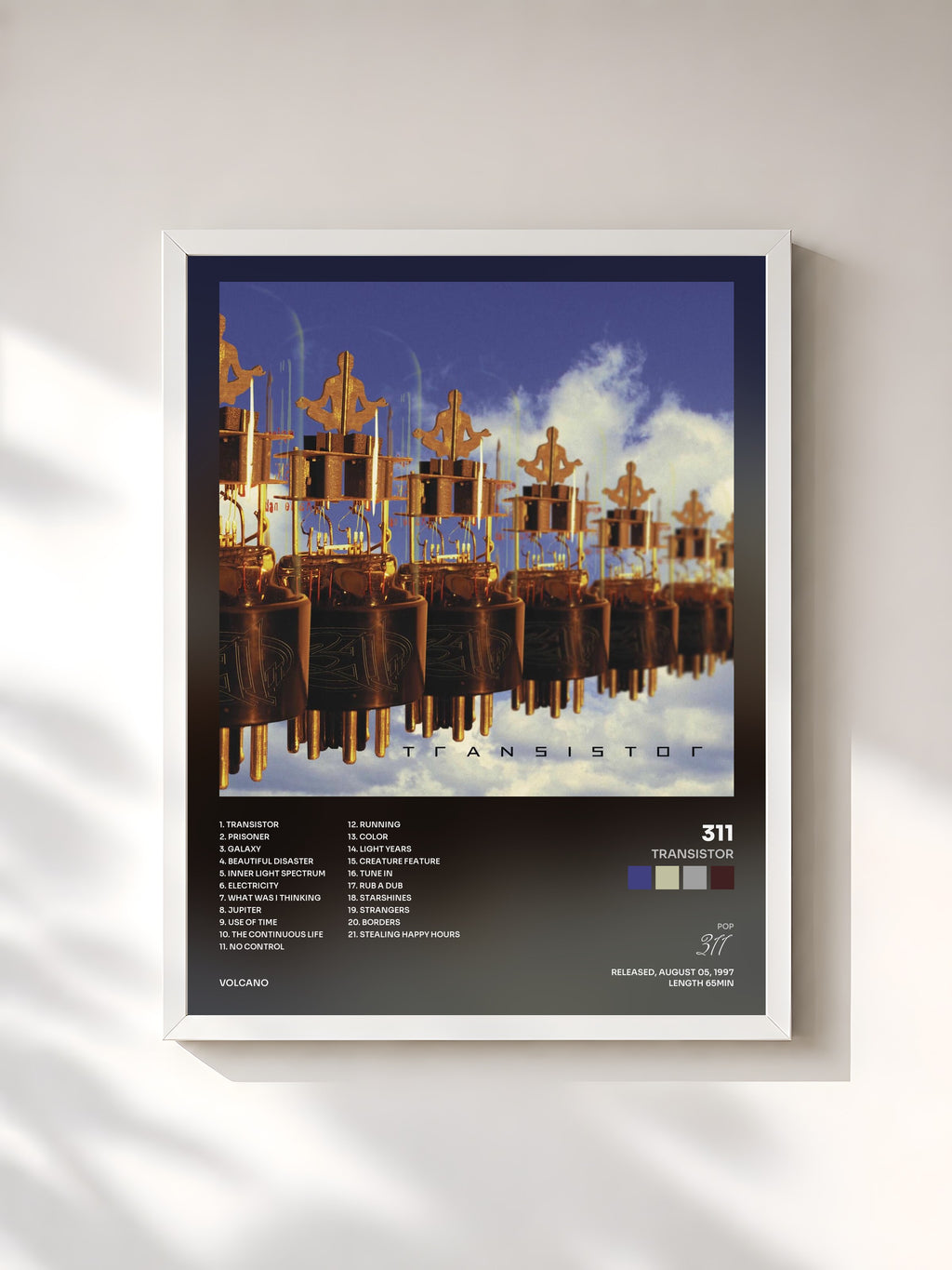 #blanc Transistor by 311 as a framed art print, white frame, printed and framed in France