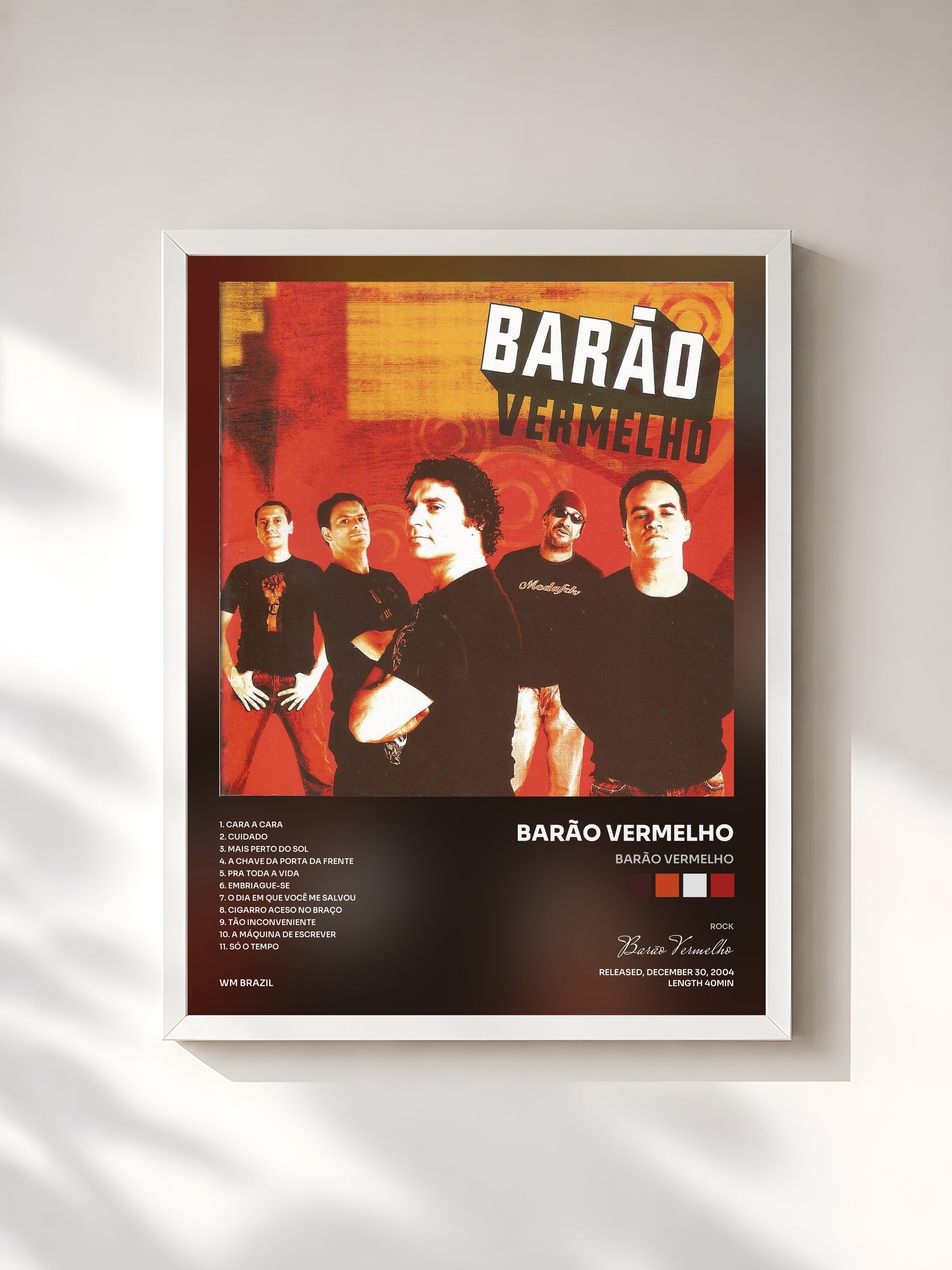 #blanc Tableau de l'album Barão Vermelho de Barão Vermelho, cadre blanc, imprimé et encadré en France