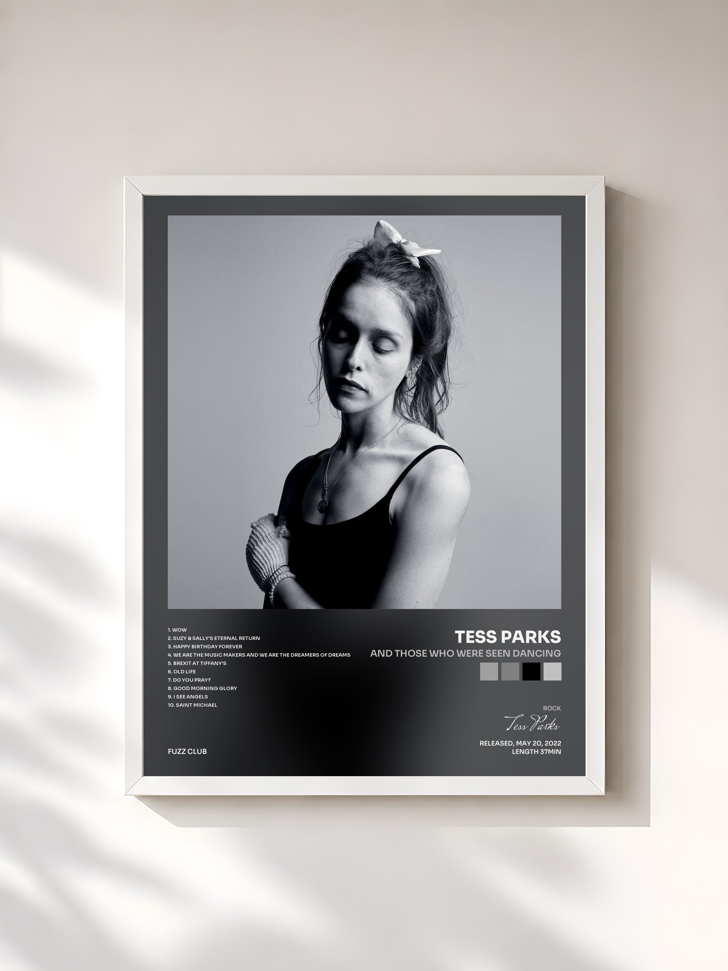 #blanc Tableau de l'album And Those Who Were Seen Dancing de Tess Parks, cadre blanc, imprimé et encadré en France
