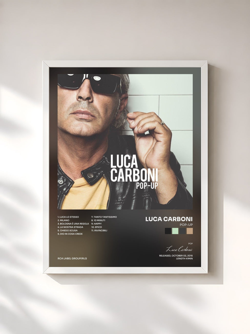 #blanc Pop-Up de Luca Carboni en lámina enmarcada, marco blanco, impresa y enmarcada en Francia