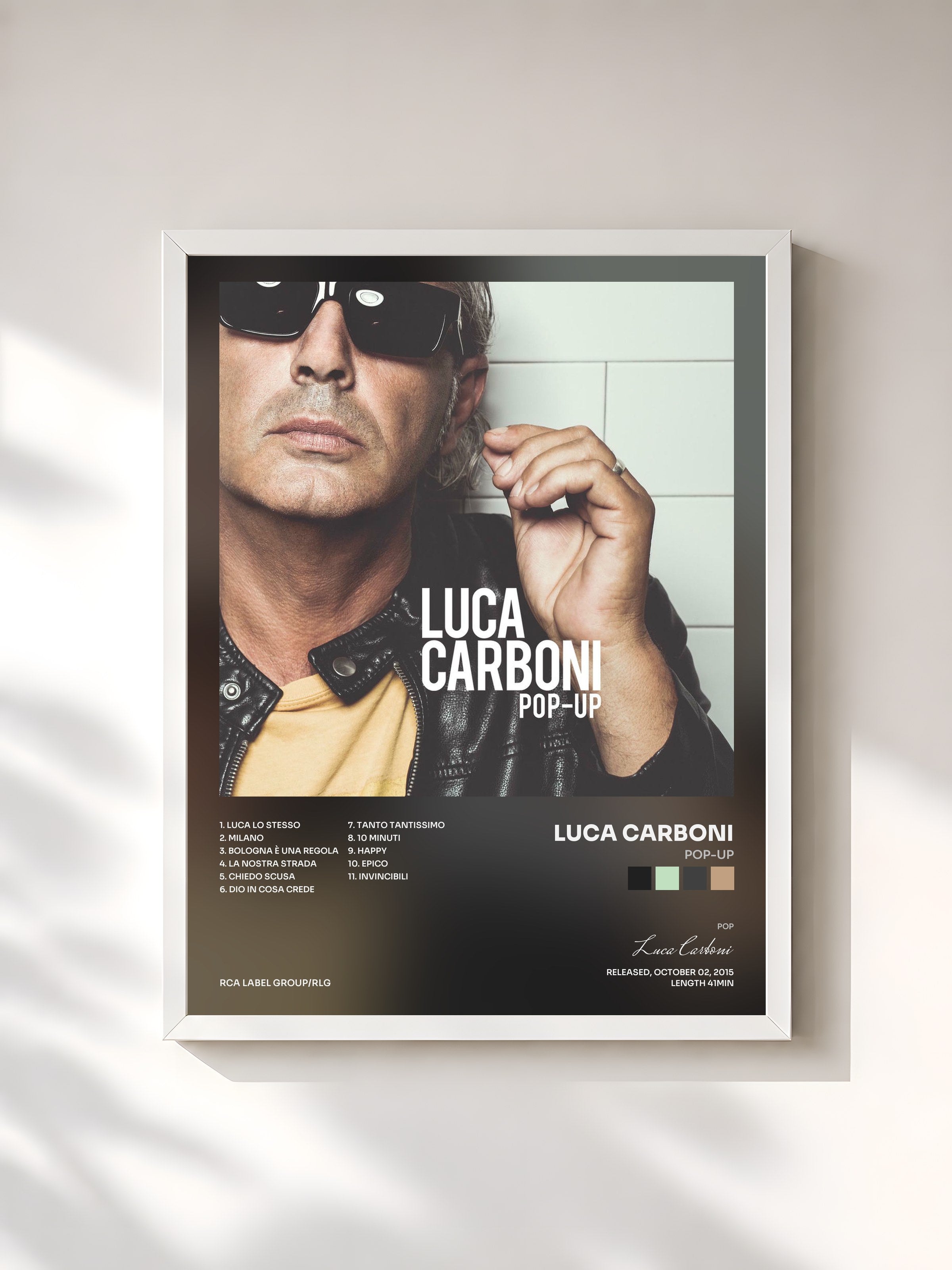 #blanc Tableau de l'album Pop-Up de Luca Carboni, cadre blanc, imprimé et encadré en France
