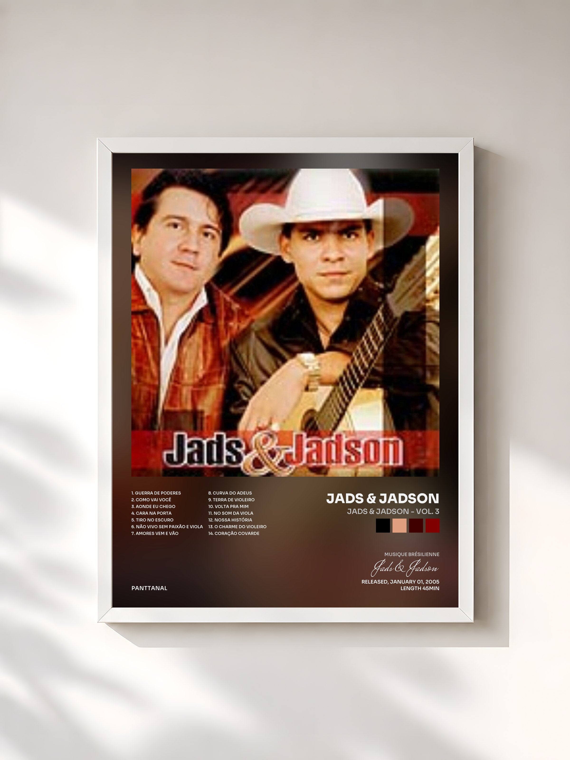 #blanc Tableau de l'album Jads & Jadson - Vol. 3 de Jads & Jadson, cadre blanc, imprimé et encadré en France