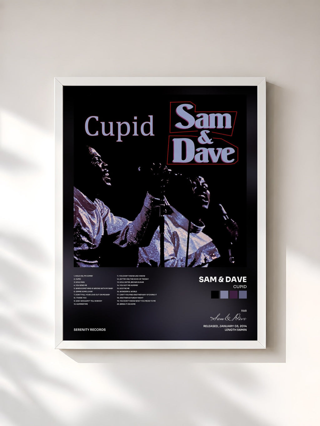 #blanc Cupid di Sam & Dave in stampa incorniciata, cornice bianca, stampata e incorniciata in Francia