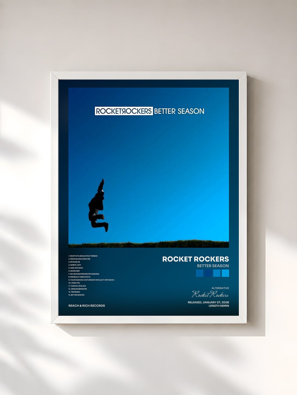 #blanc Better Season by Rocket Rockers as a framed art print, white frame, printed and framed in France