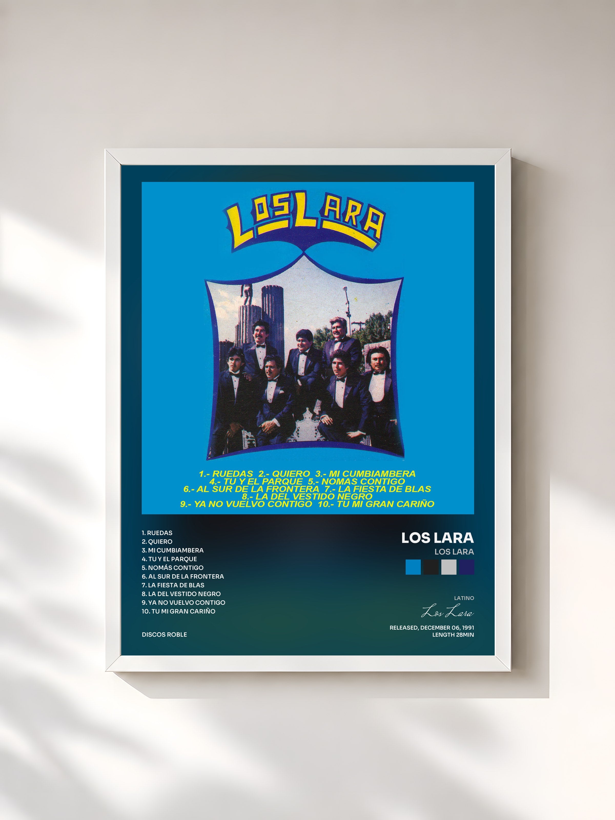 #blanc Tableau de l'album Los Lara de Los Lara, cadre blanc, imprimé et encadré en France