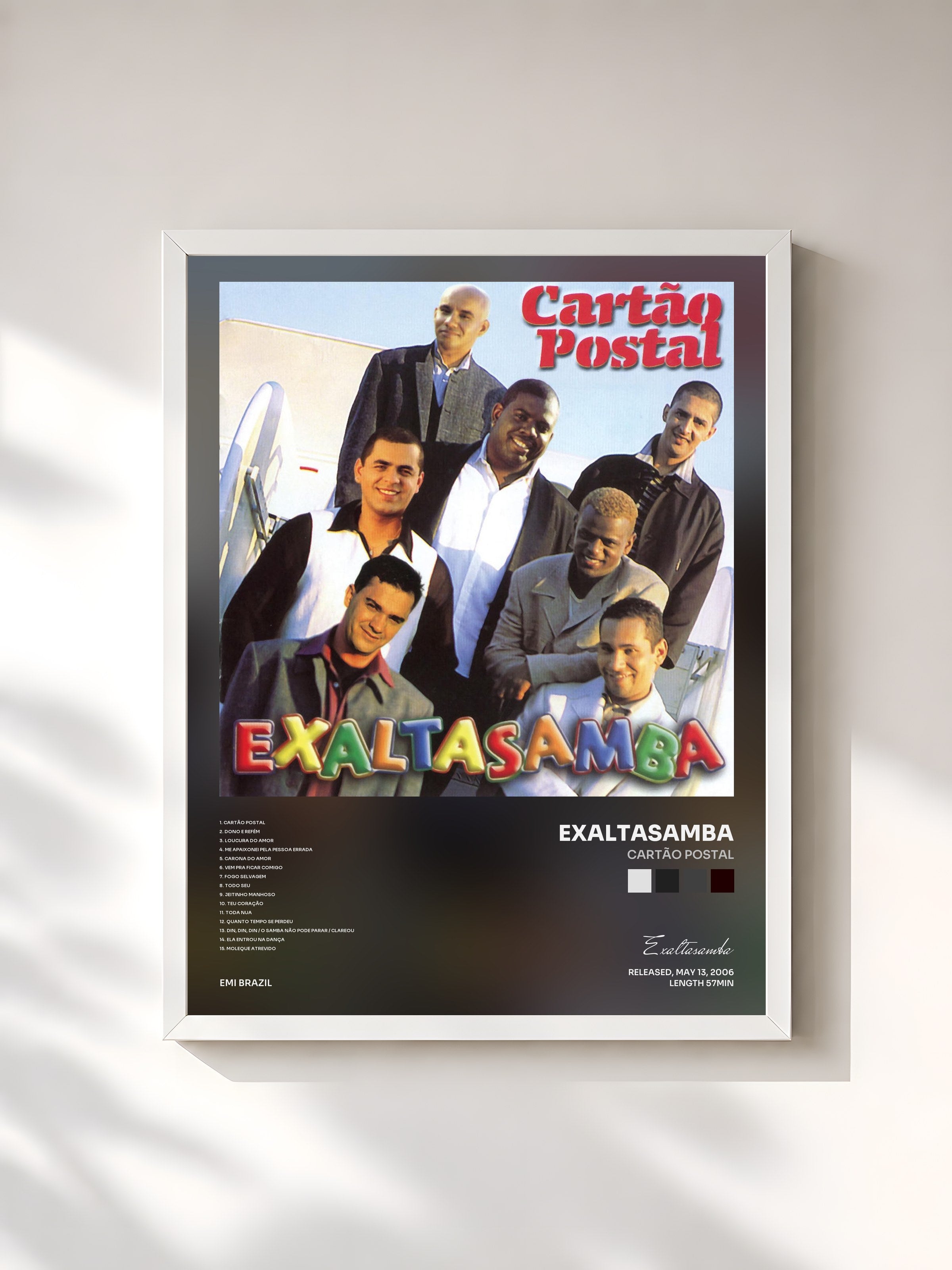 #blanc Tableau de l'album Cartão Postal de Exaltasamba, cadre blanc, imprimé et encadré en France