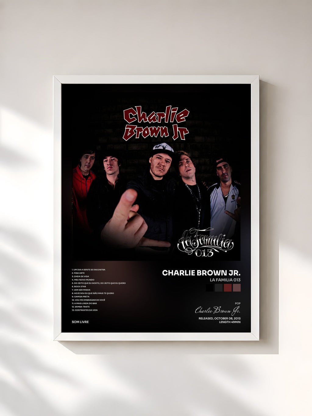 #blanc La Familia 013 von Charlie Brown Jr. als gerahmter Kunstdruck, weißer Rahmen, gedruckt und gerahmt in Frankreich