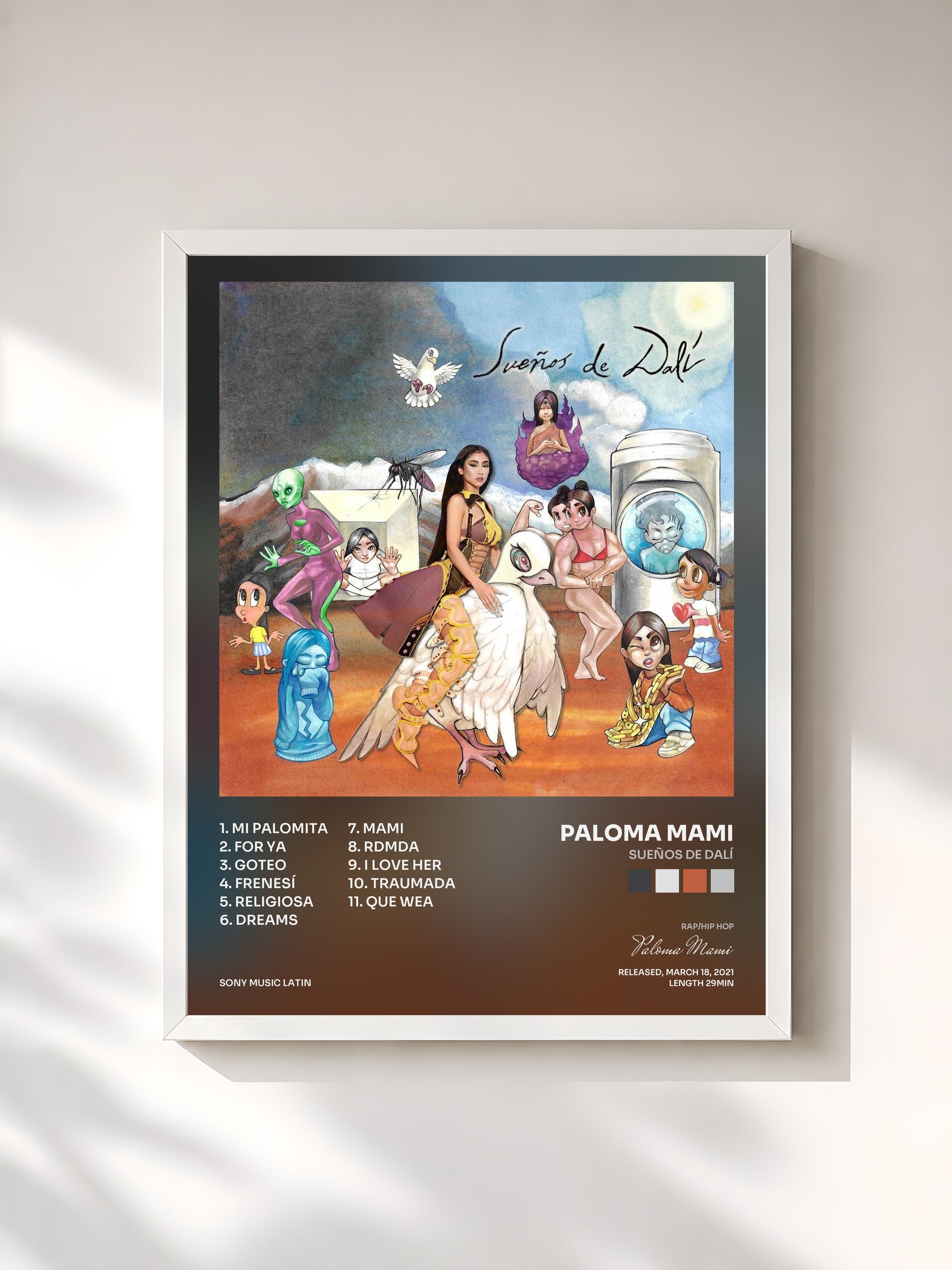 #blanc Tableau de l'album Sueños de Dalí de Paloma Mami, cadre blanc, imprimé et encadré en France