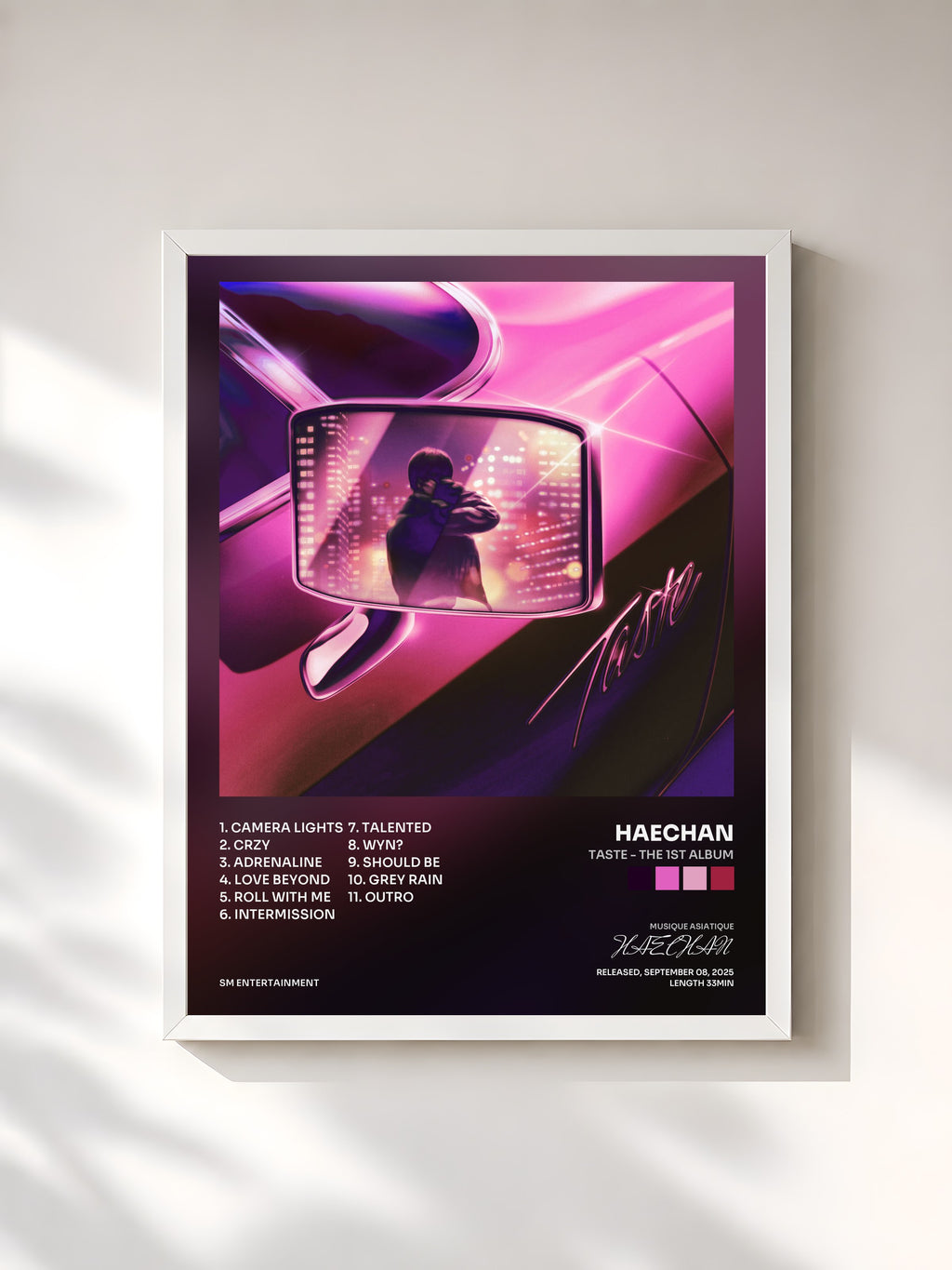 #blanc TASTE - The 1st Album by HAECHAN as a framed art print, white frame, printed and framed in France