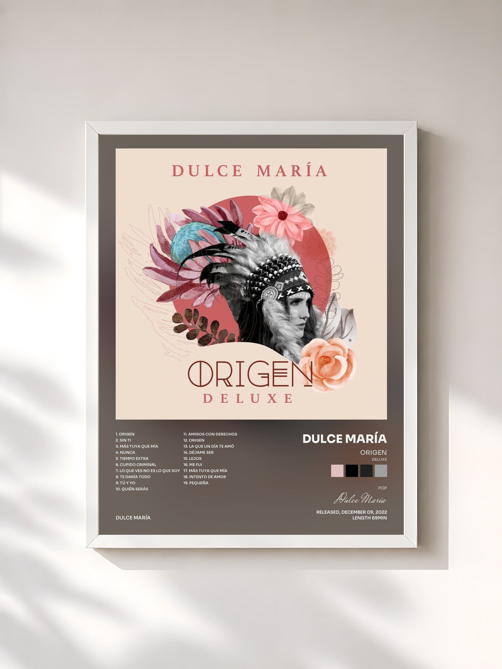 #blanc Origen (Deluxe) von Dulce María als gerahmter Kunstdruck, weißer Rahmen, gedruckt und gerahmt in Frankreich