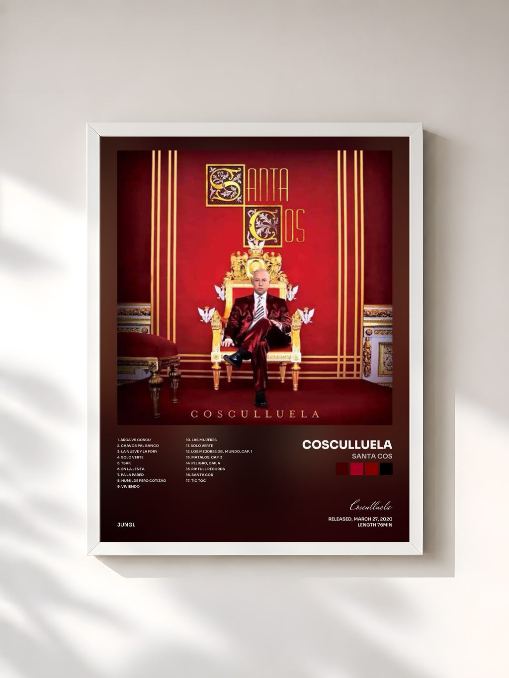 #blanc Tableau de l'album Santa Cos de Cosculluela, cadre blanc, imprimé et encadré en France