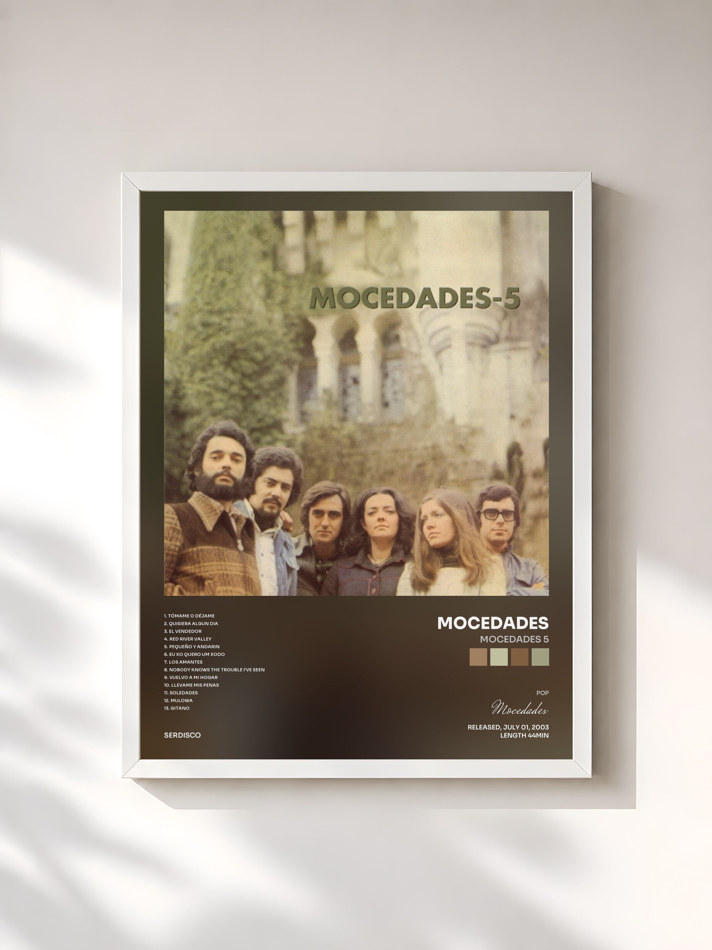 #blanc Tableau de l'album Mocedades 5 de Mocedades, cadre blanc, imprimé et encadré en France