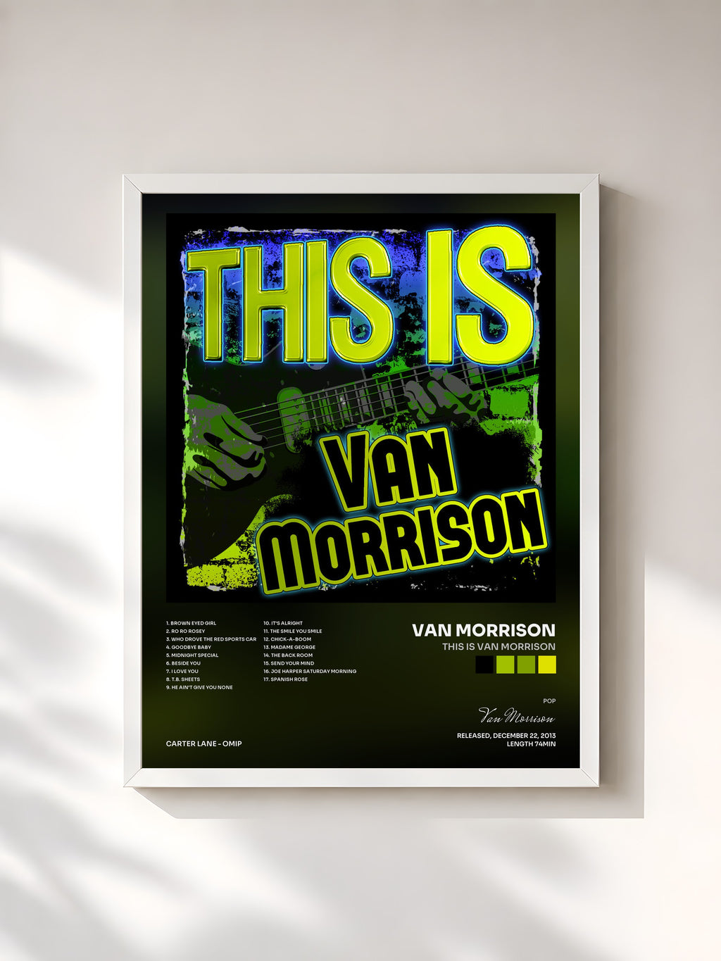 #blanc This Is Van Morrison by Van Morrison as a framed art print, white frame, printed and framed in France