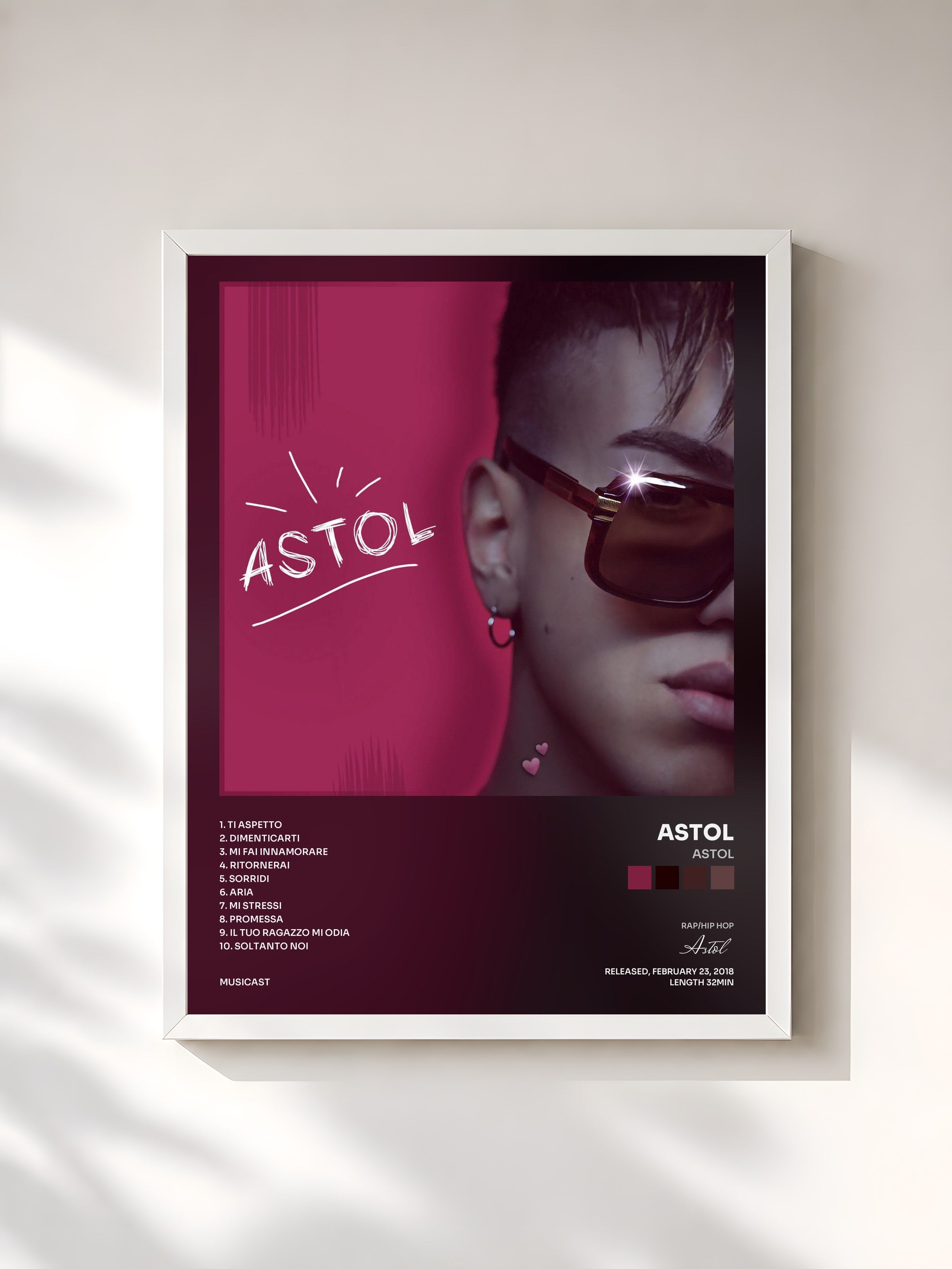#blanc Tableau de l'album Astol de Astol, cadre blanc, imprimé et encadré en France