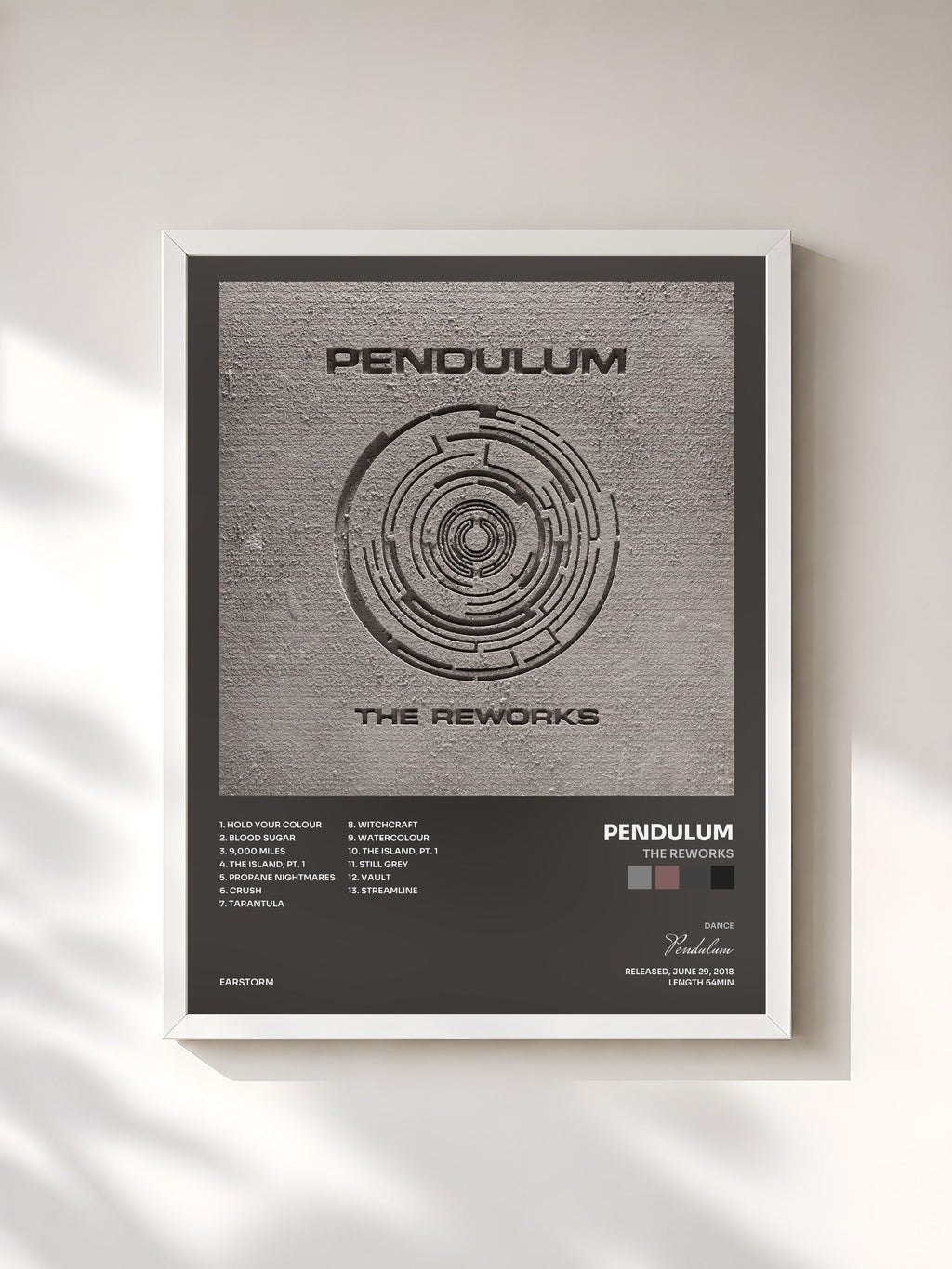 #blanc The Reworks di Pendulum in stampa incorniciata, cornice bianca, stampata e incorniciata in Francia