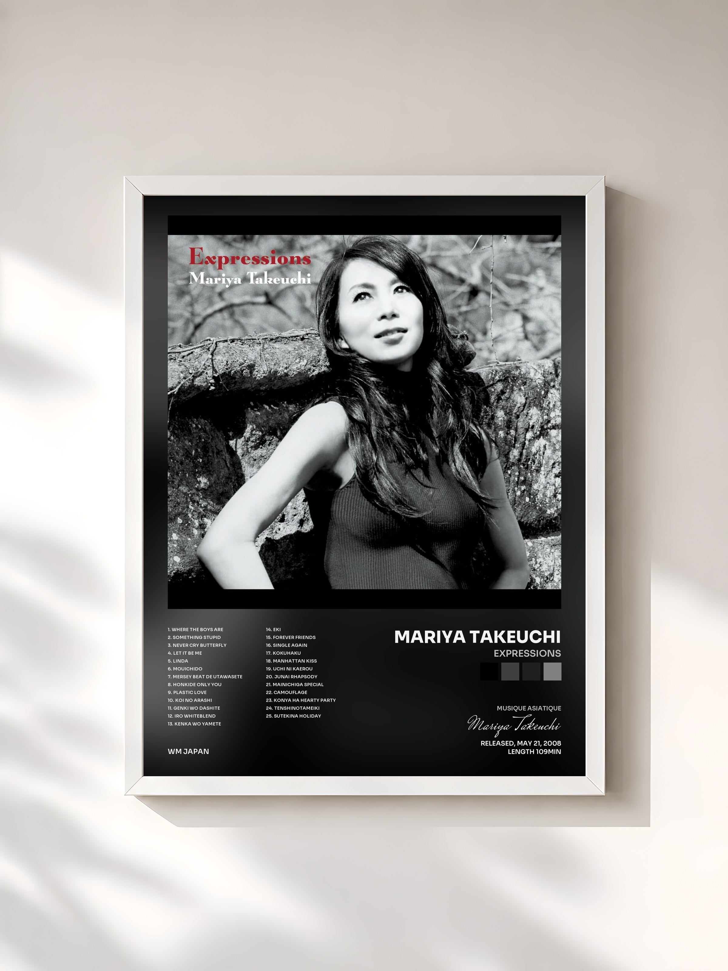 #blanc Tableau de l'album Expressions de Mariya Takeuchi, cadre blanc, imprimé et encadré en France