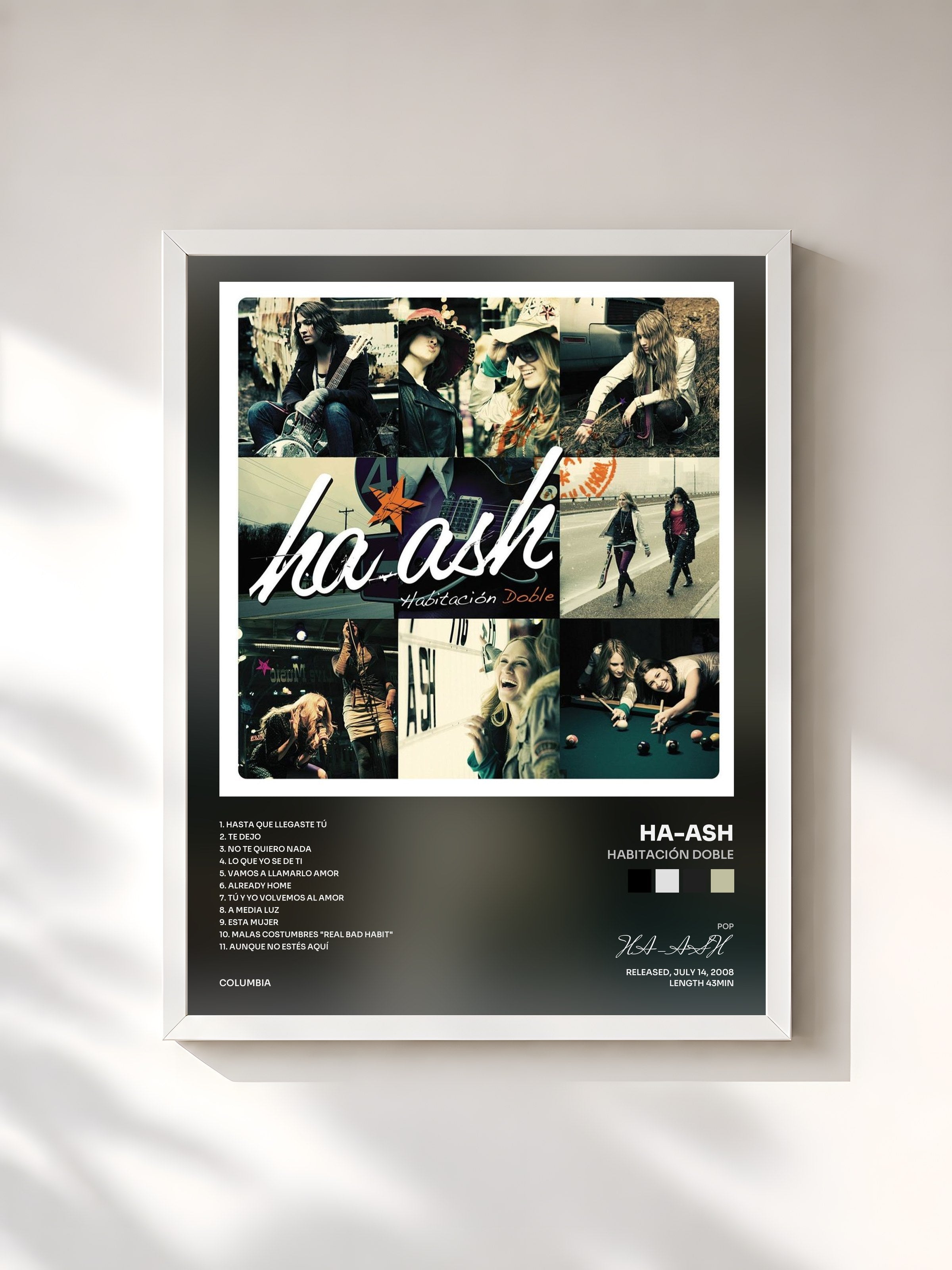 #blanc Tableau de l'album Habitación Doble de HA-ASH, cadre blanc, imprimé et encadré en France