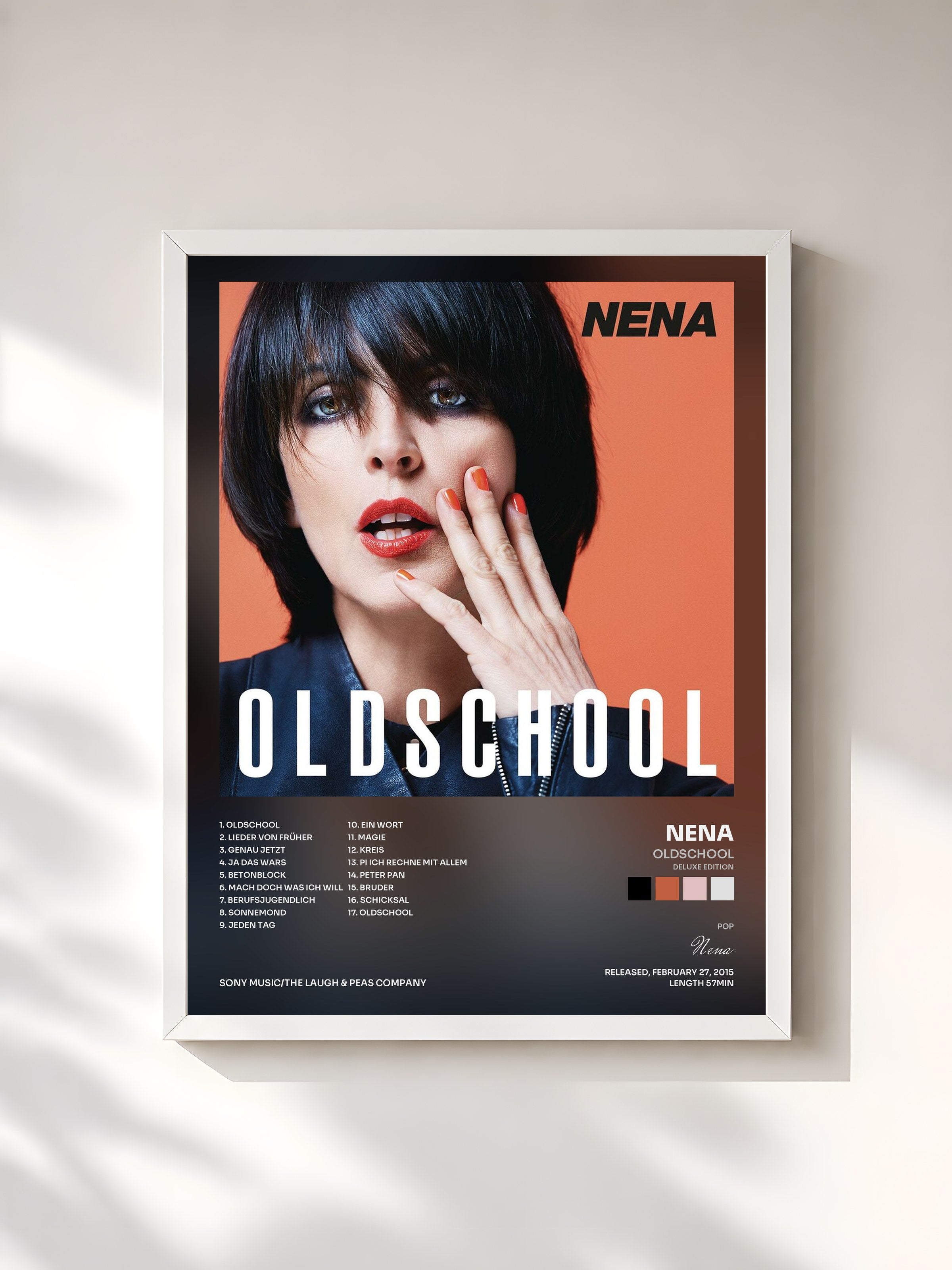 #blanc Tableau de l'album Oldschool (Deluxe Edition) de Nena, cadre blanc, imprimé et encadré en France
