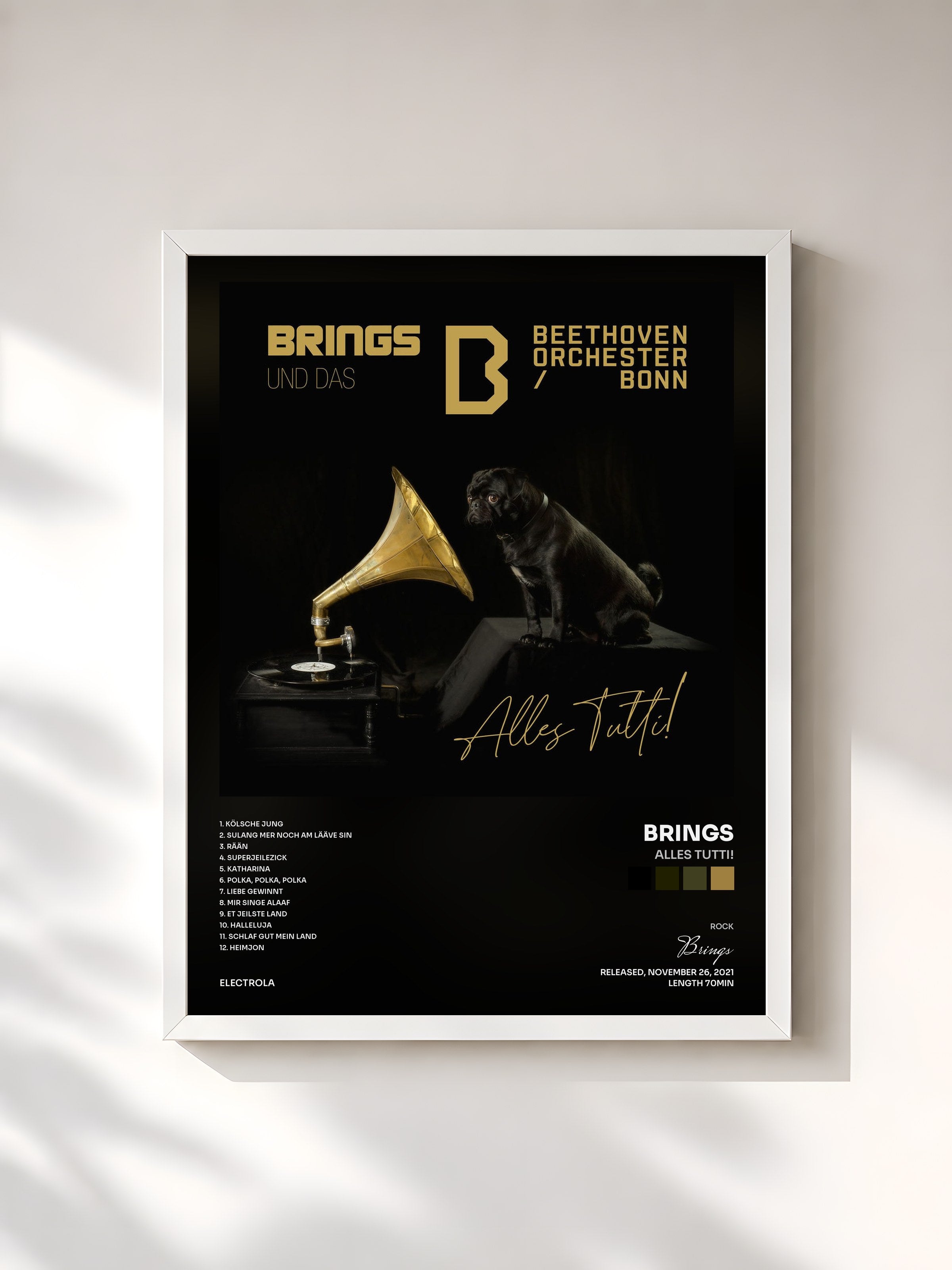 #blanc Tableau de l'album Alles Tutti! de Brings, cadre blanc, imprimé et encadré en France