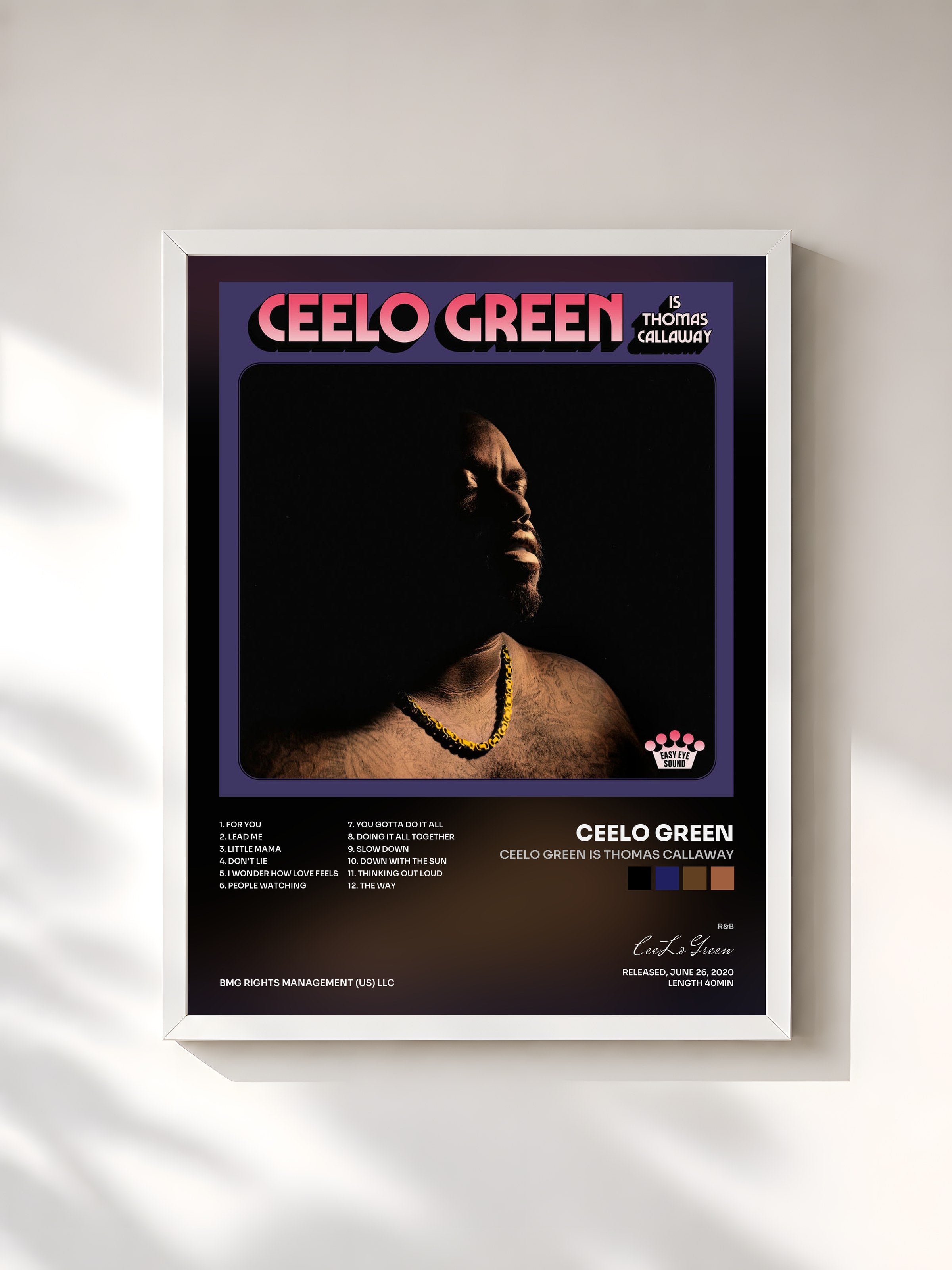 #blanc Tableau de l'album CeeLo Green is Thomas Callaway de CeeLo Green, cadre blanc, imprimé et encadré en France