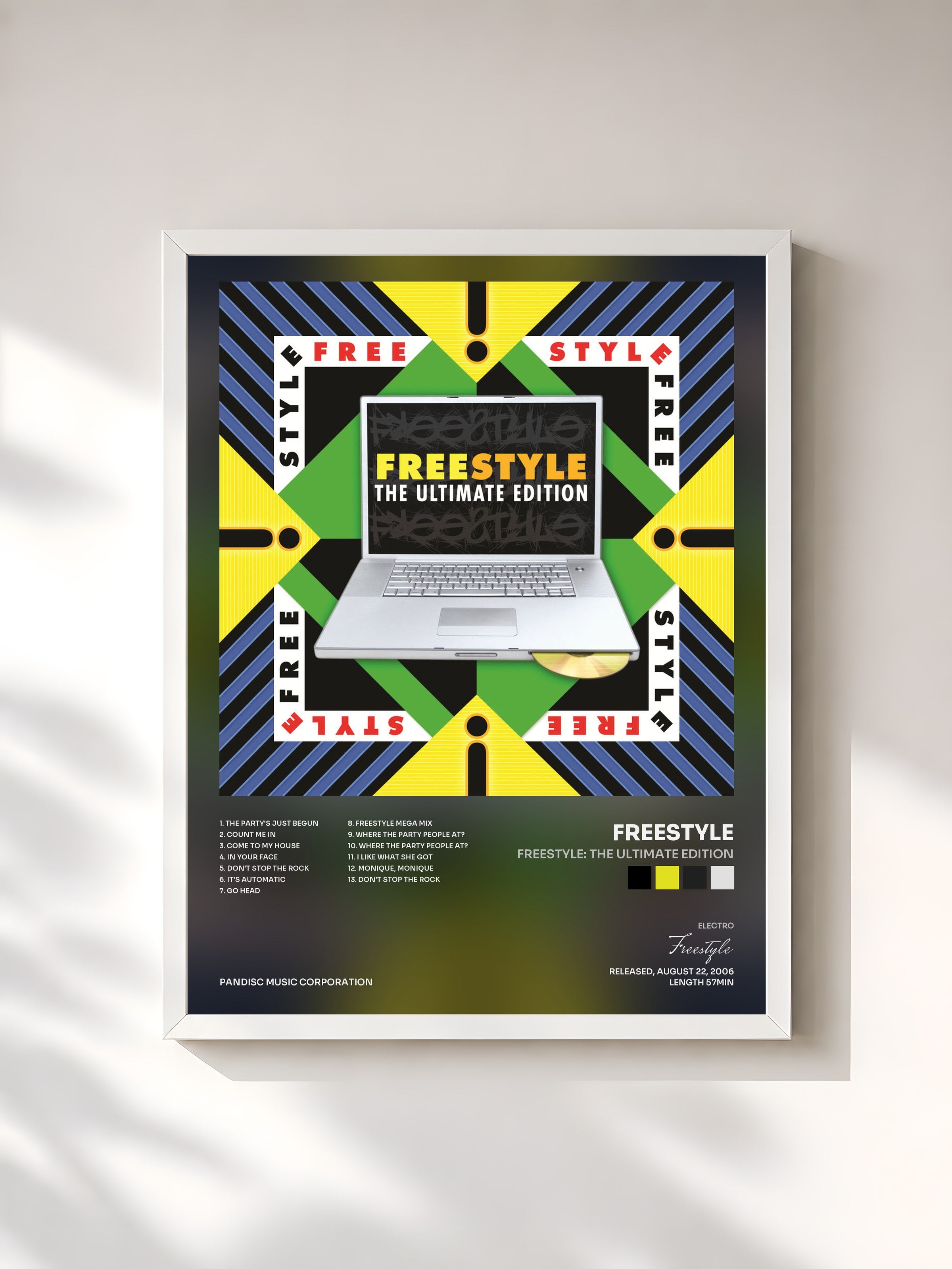 #blanc Tableau de l'album Freestyle: The Ultimate Edition de Freestyle, cadre blanc, imprimé et encadré en France